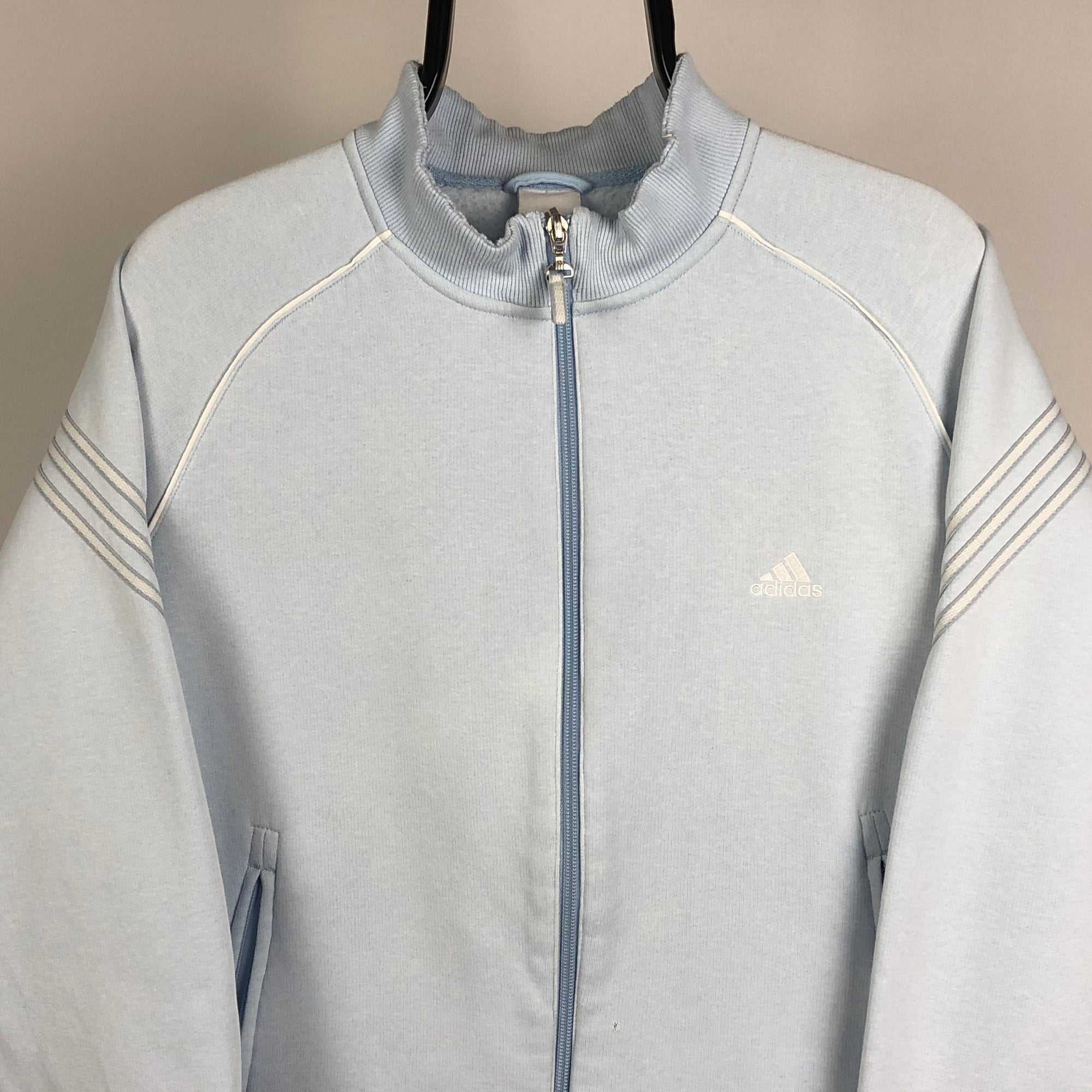 Adidas Baby Blue Zip Up Sweatshirt - Men's XS/Women's Medium