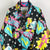 Vintage Crazy Stars Print 1/4 Zip Jacket - Men's XXL/Women's XXXL