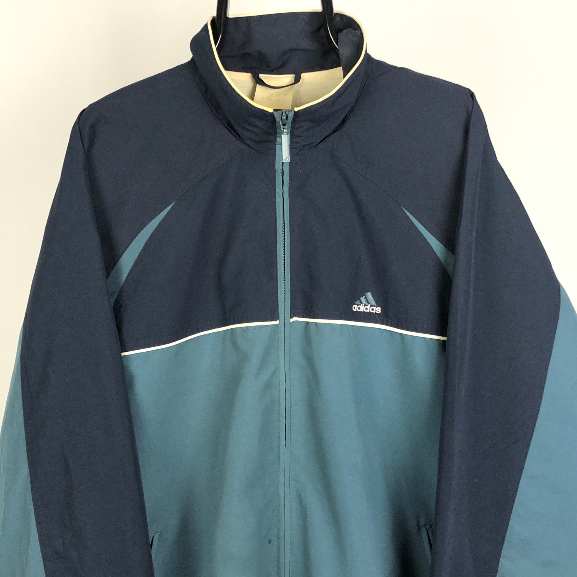 Vintage Adidas Track Jacket in Green/Blue - Men's Large/Women's XL