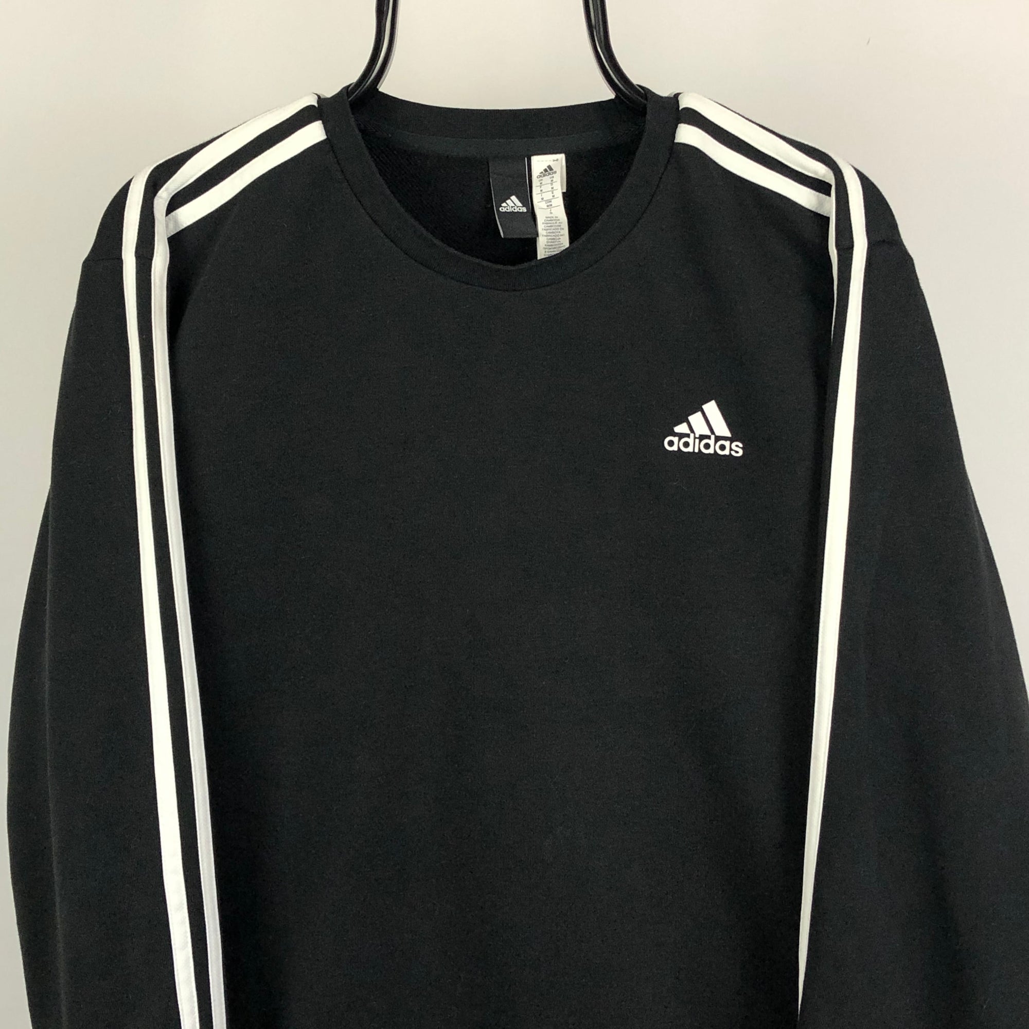 Adidas Sweatshirt in Black/White - Men's Medium/Women's Large