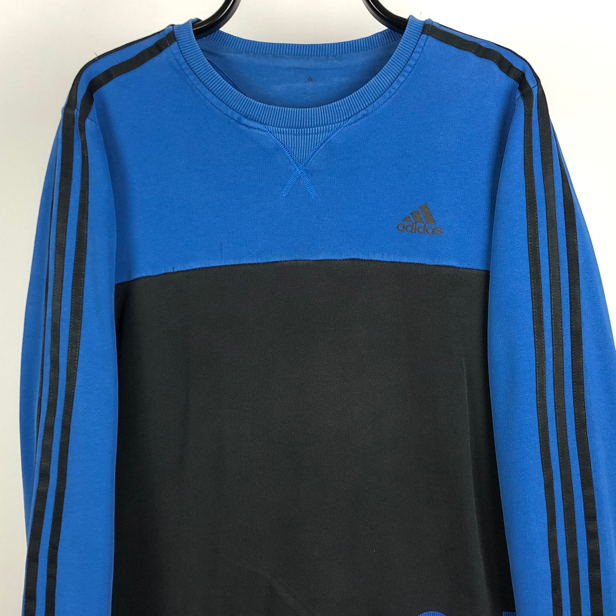 Adidas Small Logo Sweatshirt in Blue/Black - Men's Small/Women's Medium