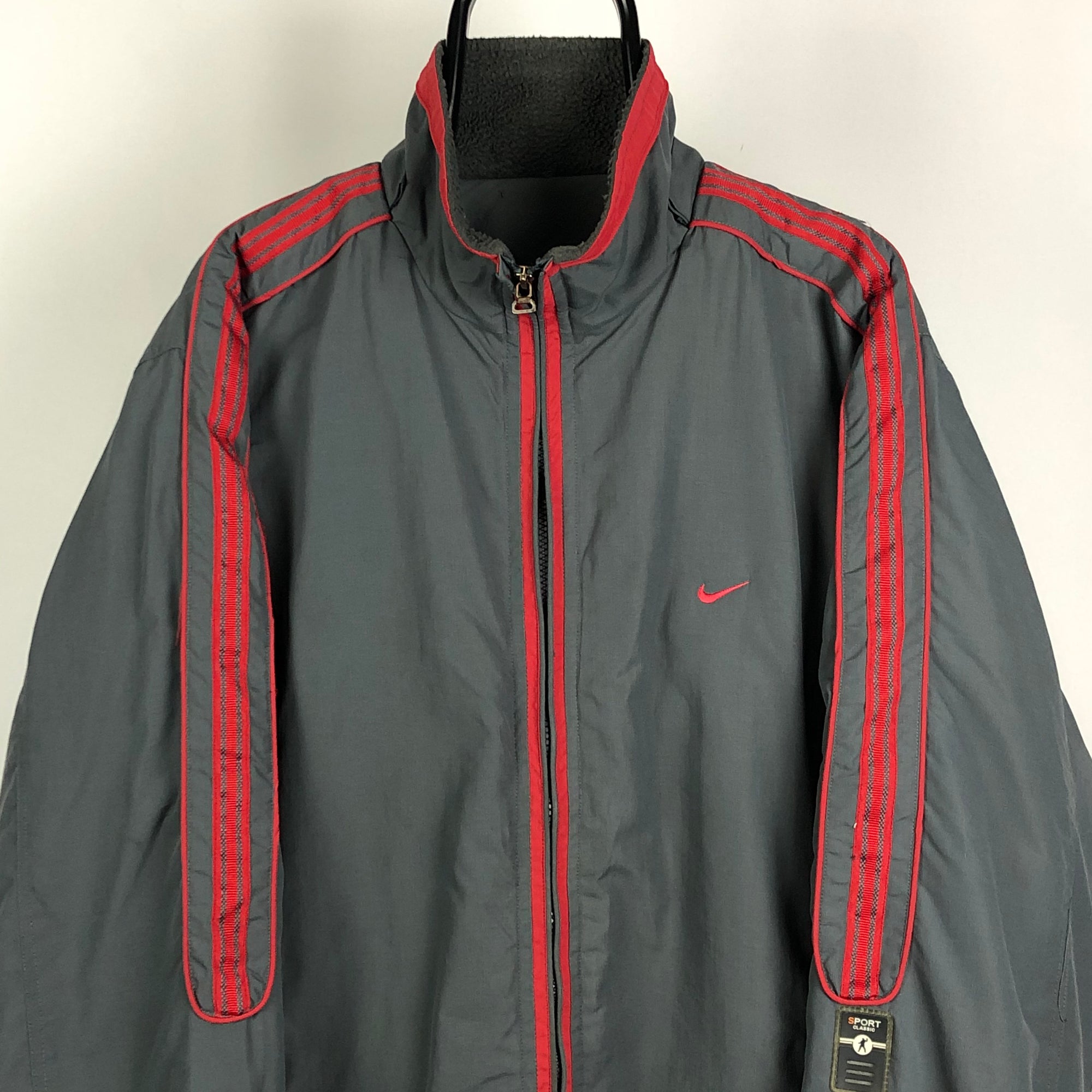 Vintage Nike Coat in Red/Grey - Men's Large/Women's XL