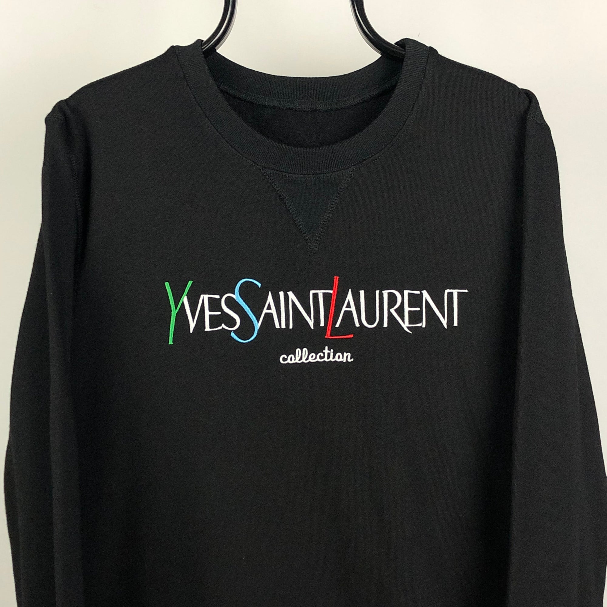 YSL Spellout Sweatshirt in Black - Men's Small/Women's Medium
