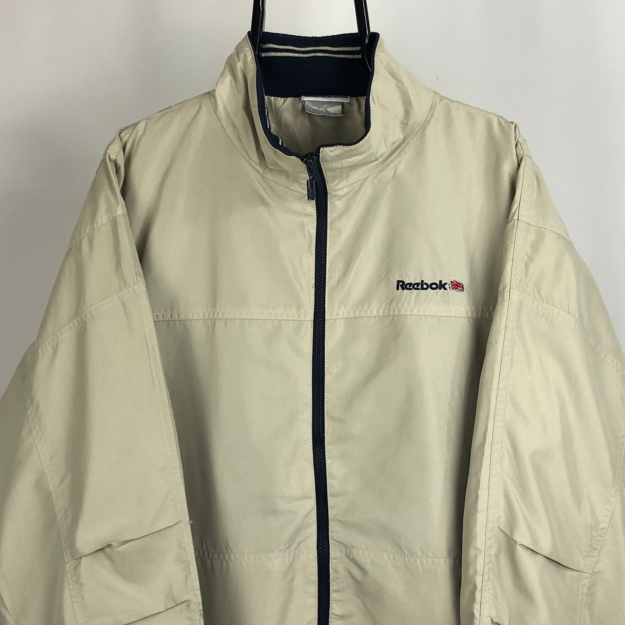 Vintage Reebok Beige Track Jacket - Men's XL/Women's XXL