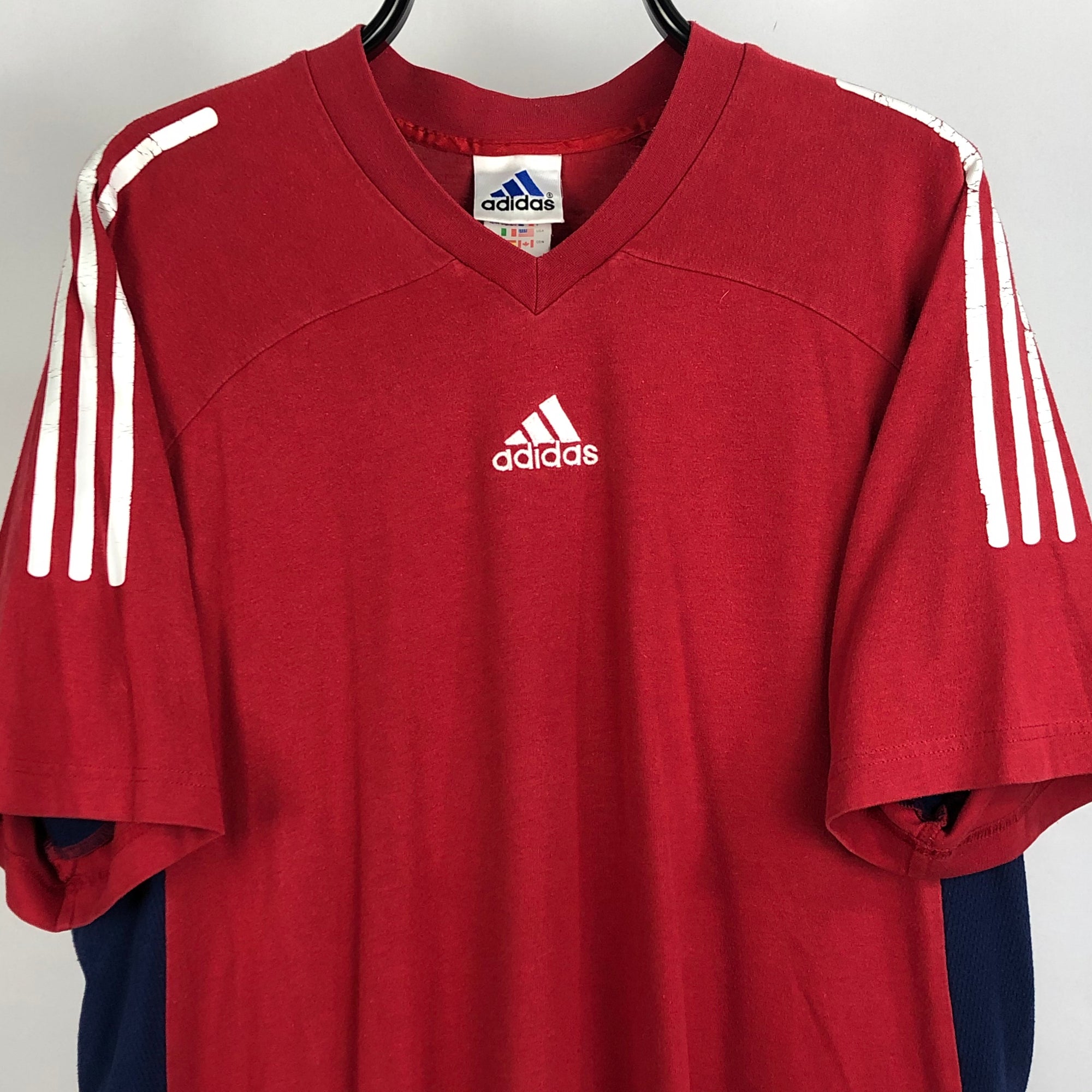 Vintage Adidas Embroidered Centre Logo Tee - Men's Large/Women's XL