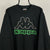 Kappa Printed Spellout/Logo Sweatshirt in Black/Green - Men's Large/Women's XL