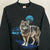 Vintage Wolf Print Sweatshirt in Black - Men's Medium/Women's Large