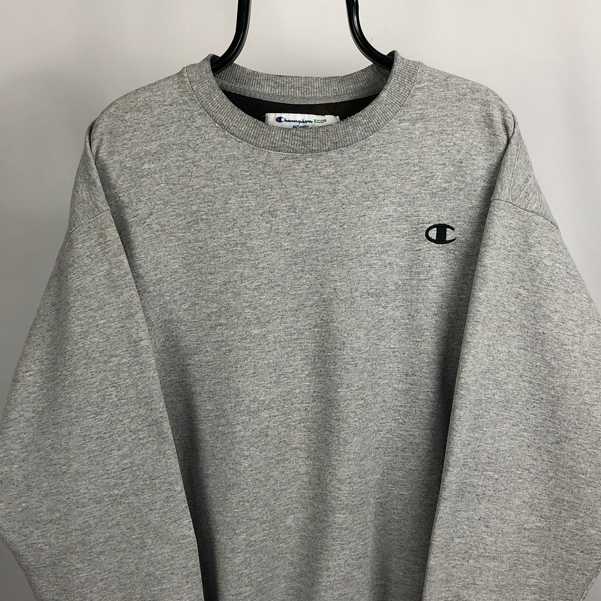 Champion Embroidered Logo Sweatshirt in Grey - Men's XL/Women's XXL