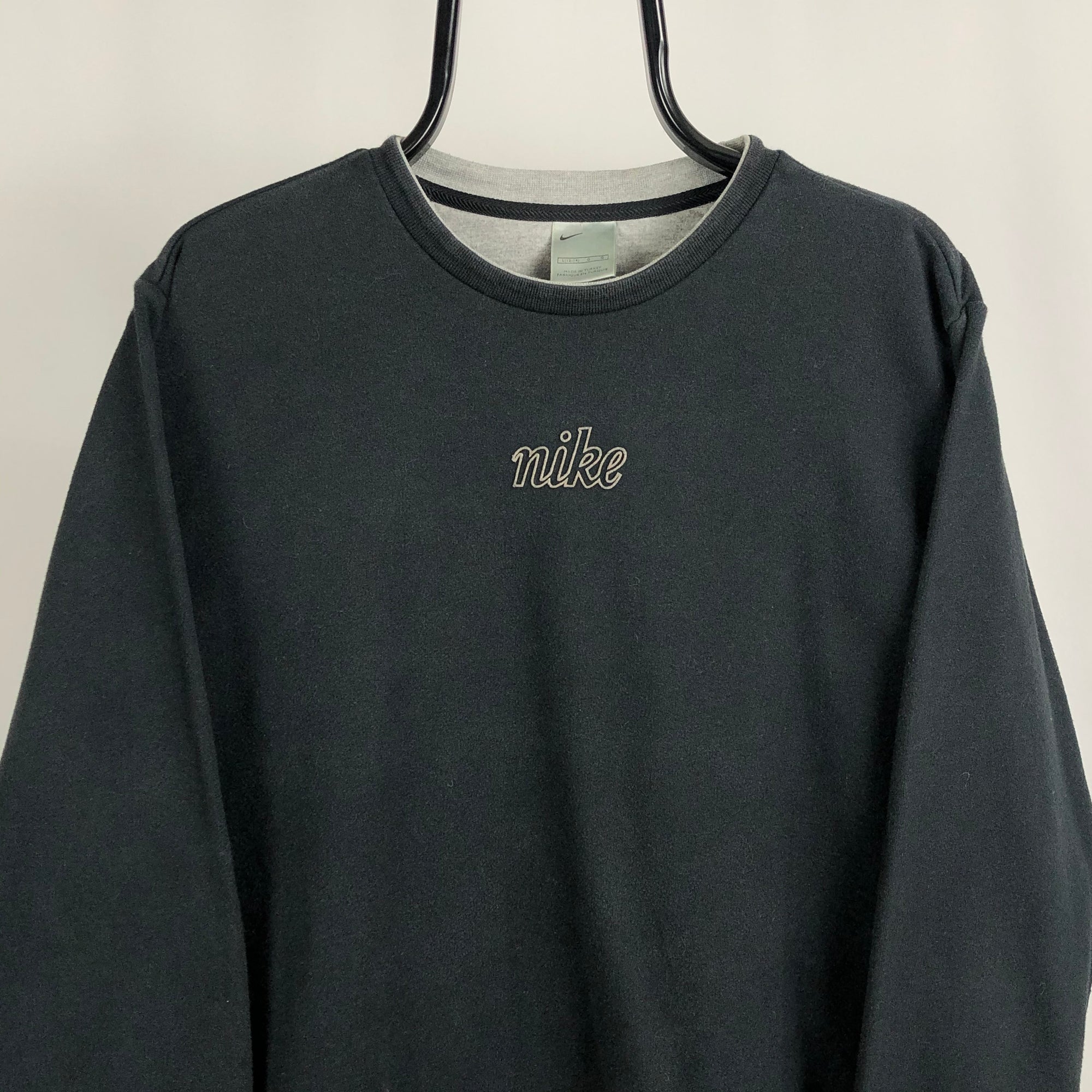 Vintage 00s Nike Spellout Sweatshirt in Black - Men's Medium/Women's Large