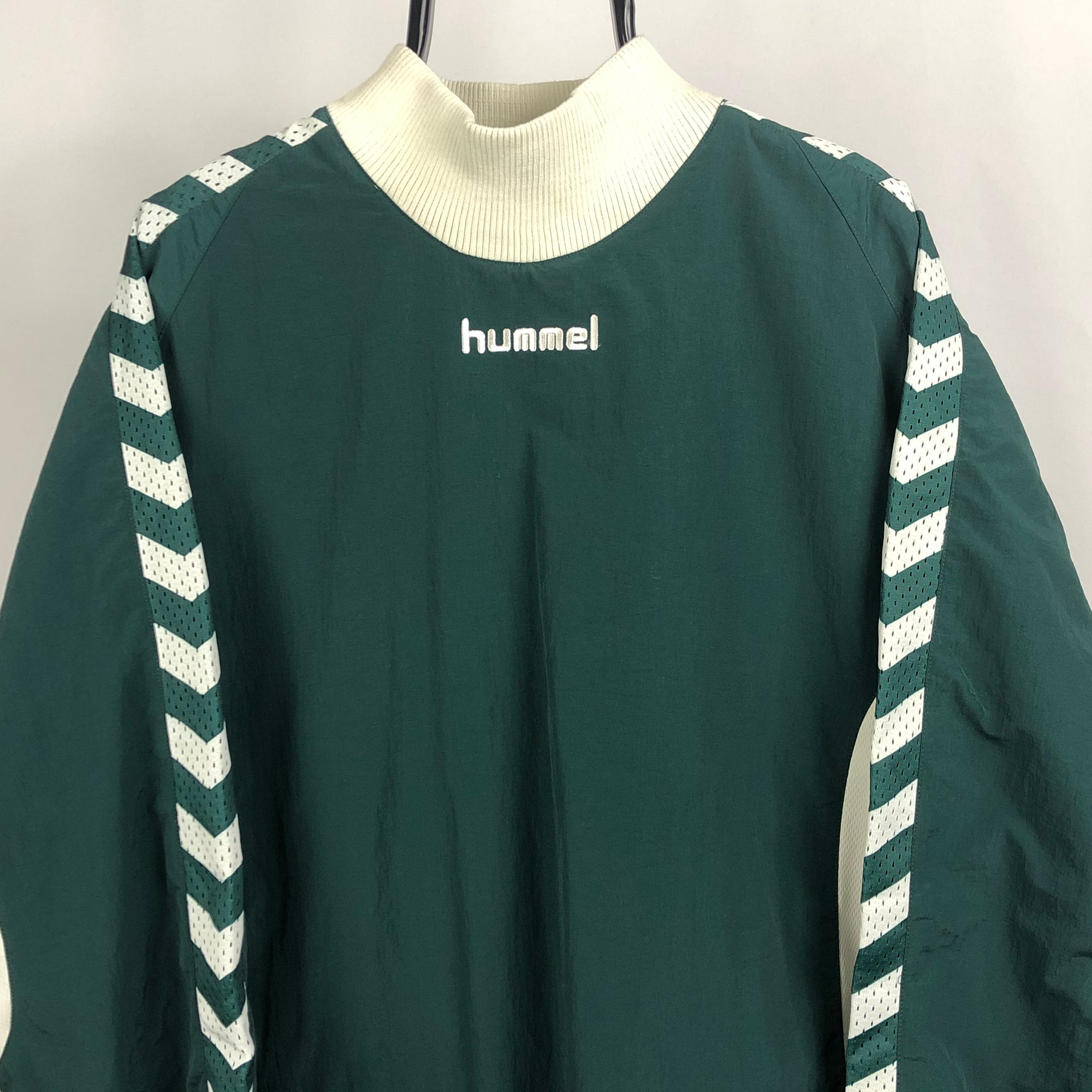 Hummel Nylon Sweatshirt/Training Top in Green/Cream - Men's XL/Women's XXL