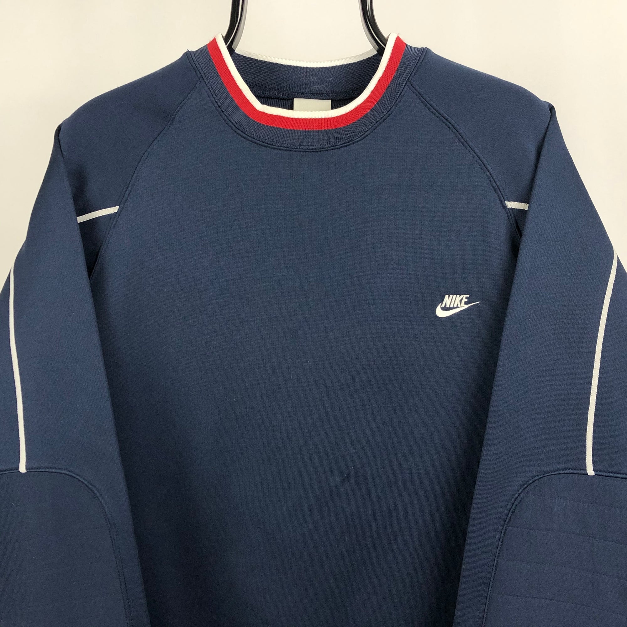 Vintage Nike Nylon Sweatshirt in Navy/Red/White - Men's Small/Women's Medium