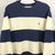 Vintage YSL Embroidered Small Logo Sweatshirt in Navy/Cream - Men's Medium/Women's Large