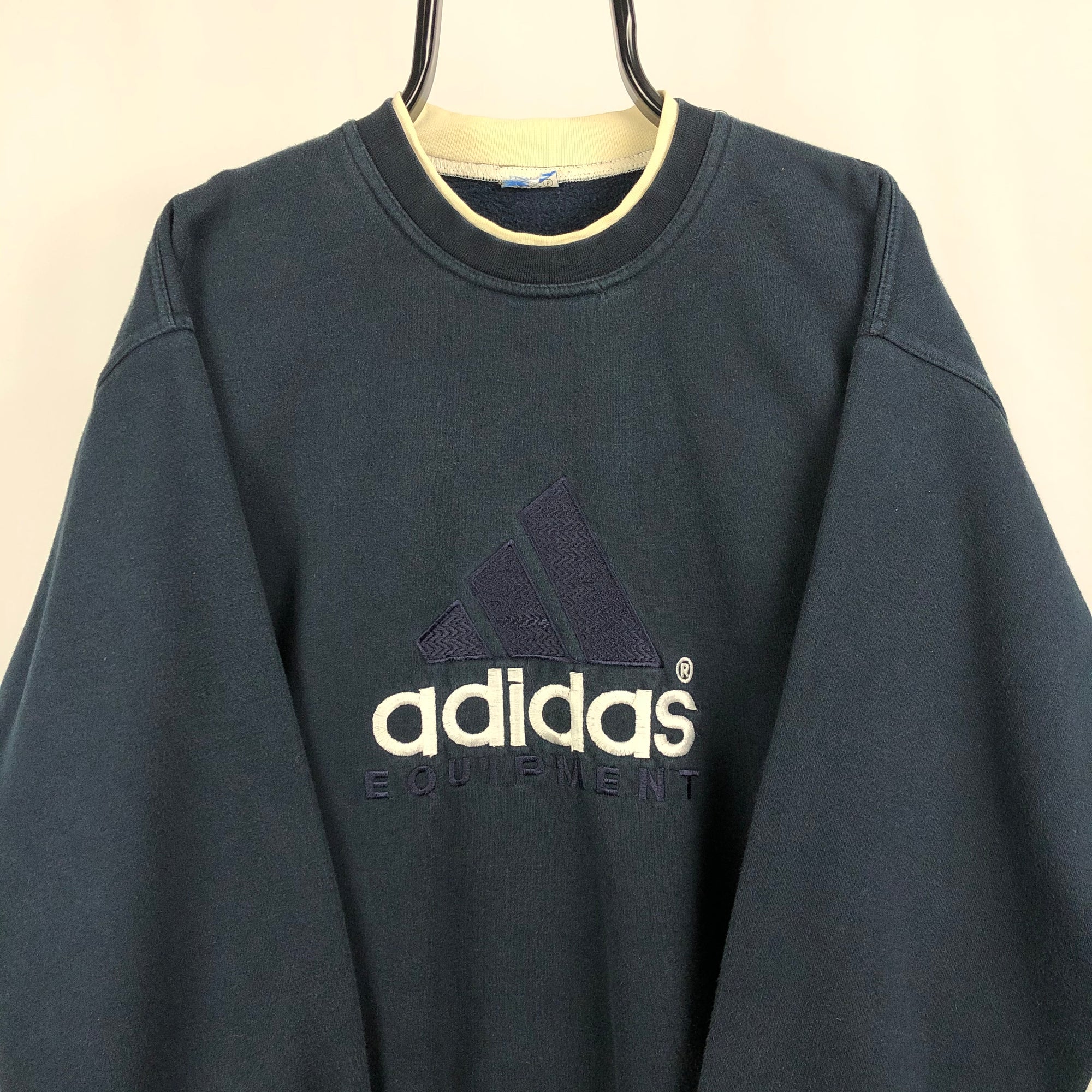 Vintage 90s Adidas Equipment Sweatshirt in Navy - Men's Large/Women's XL