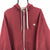 Vintage Champion Embroidered Small Logo Zip Hoodie in Burgundy - Men's Large/Women's XL
