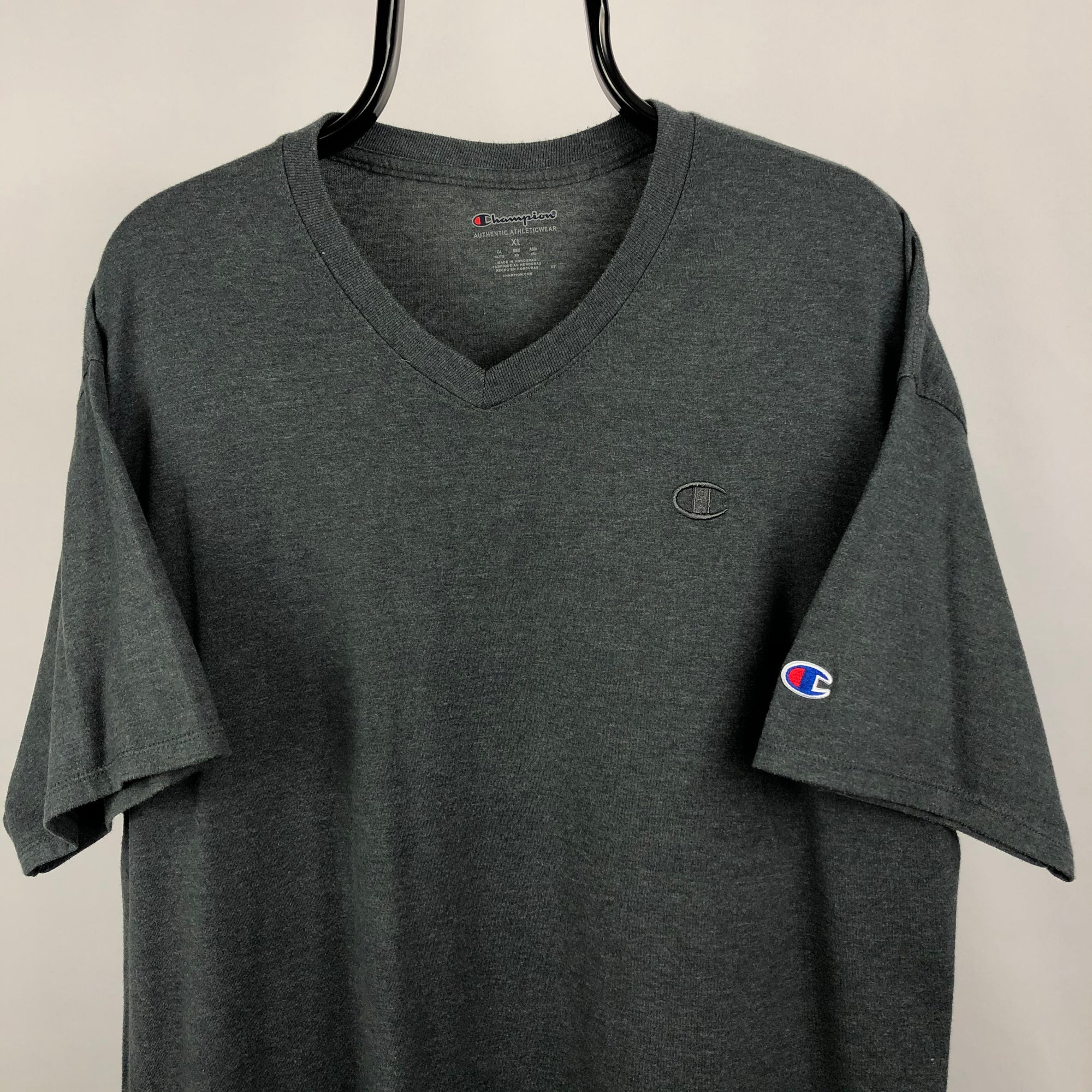 Champion Embroidered Small Logo Tee in Grey - Men's XL/Women's XXL