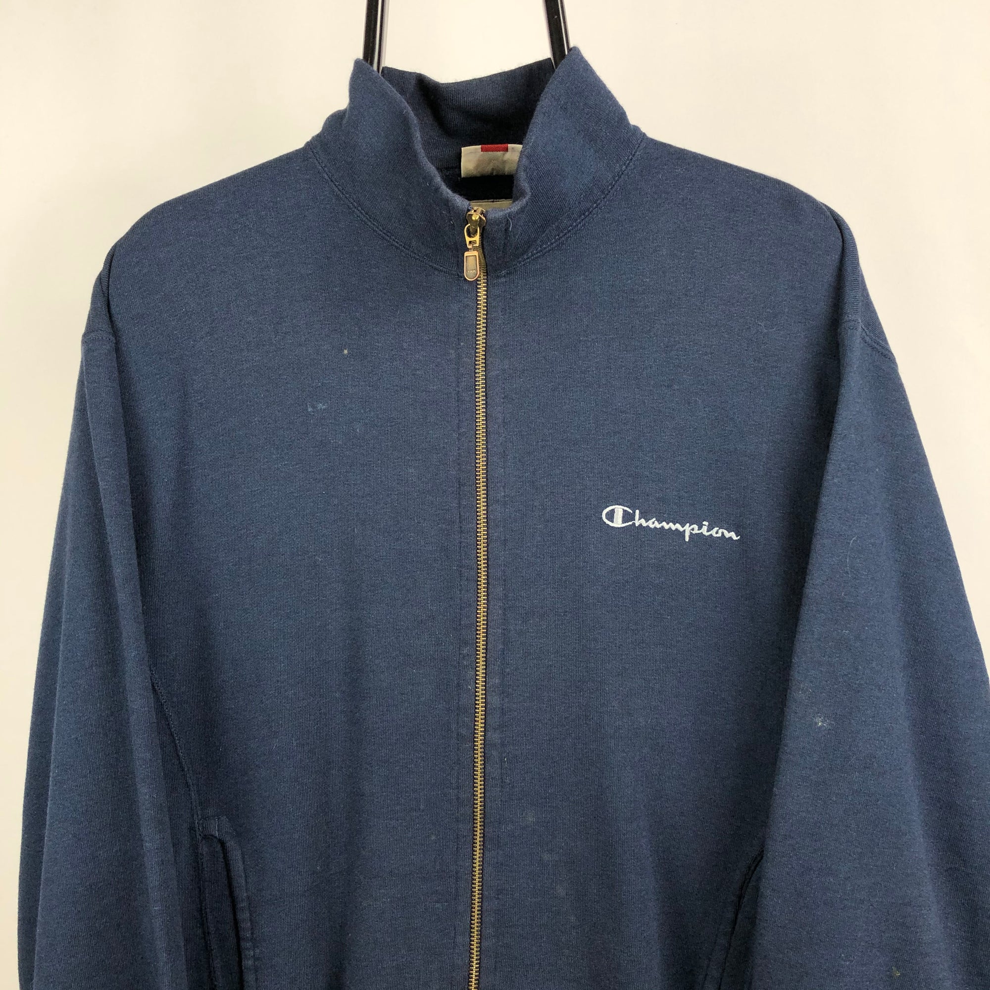 Vintage Champion Zip Sweatshirt in Navy - Men's Large/Women's XL