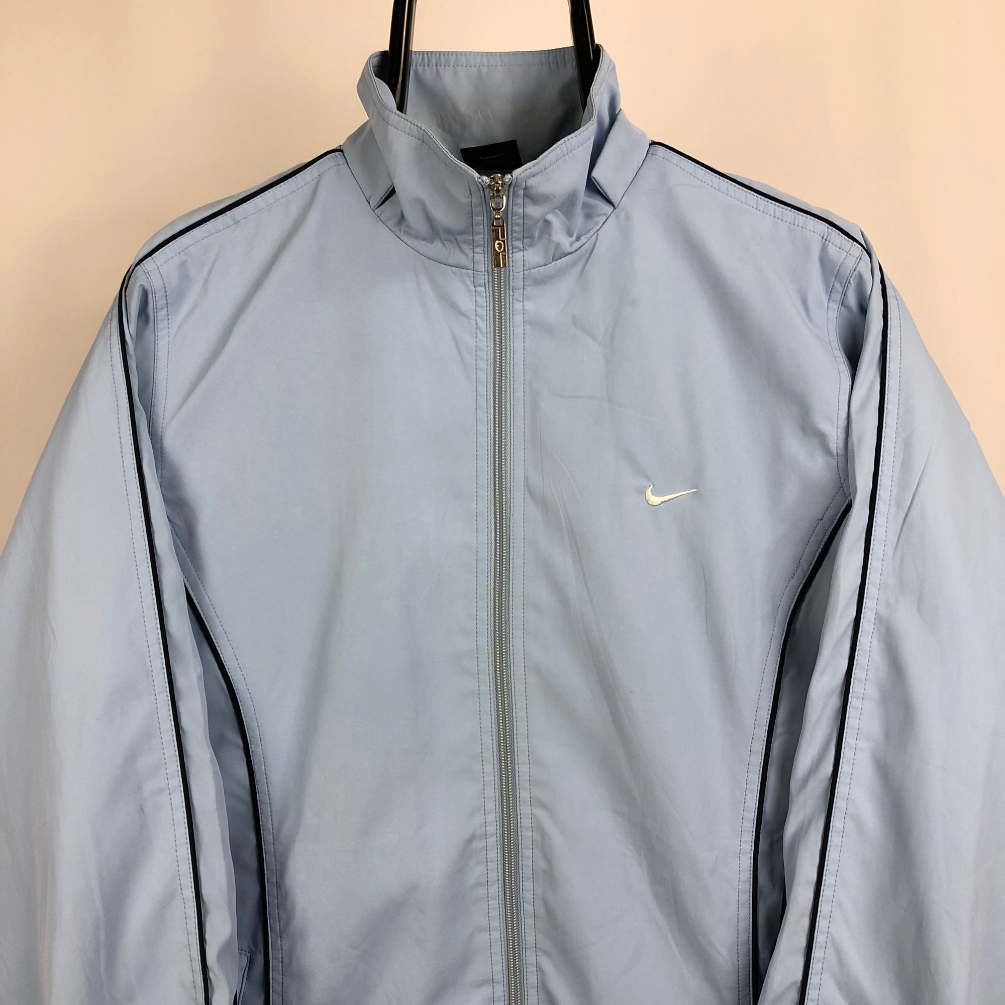 Vintage Nike Track Jacket in Baby Blue - Men's Small/Women's Medium