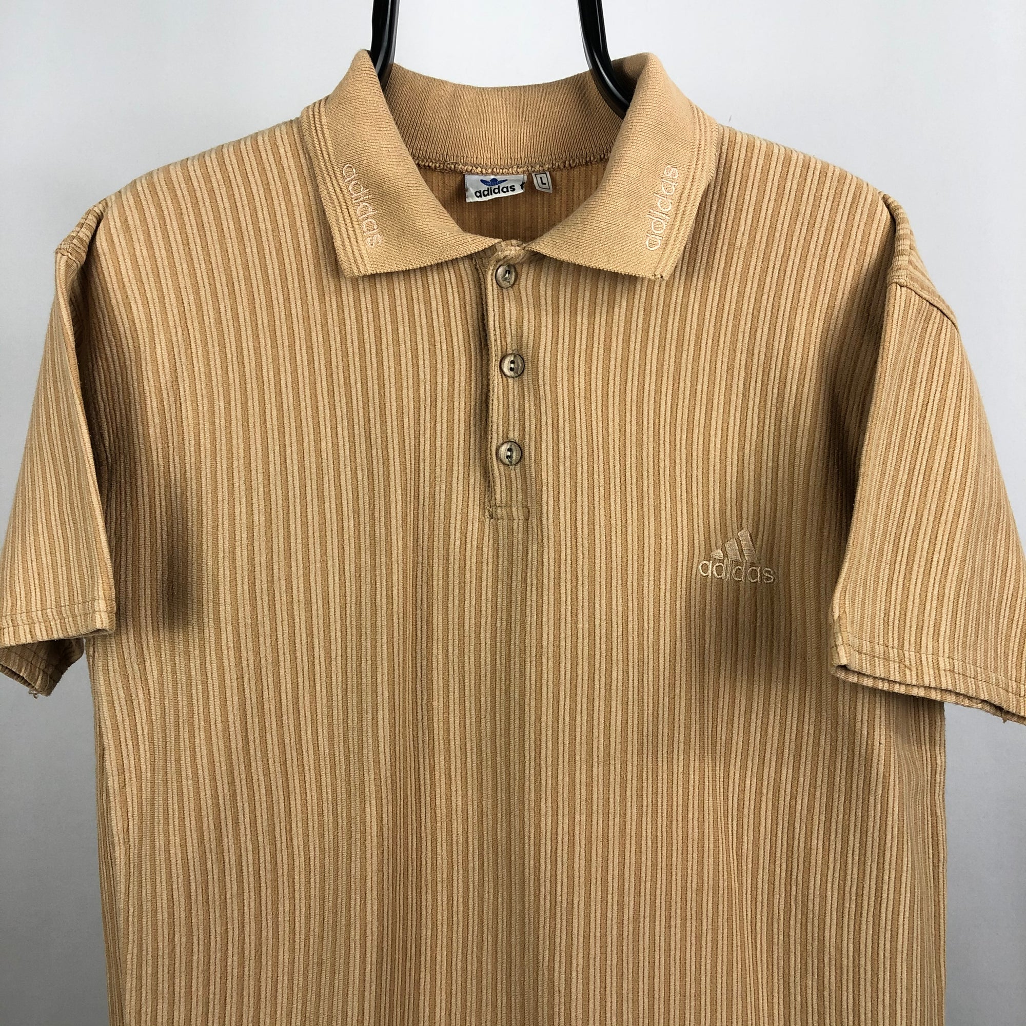 Vintage Adidas Polo Shirt in Peach - Men's Medium/Women's Large