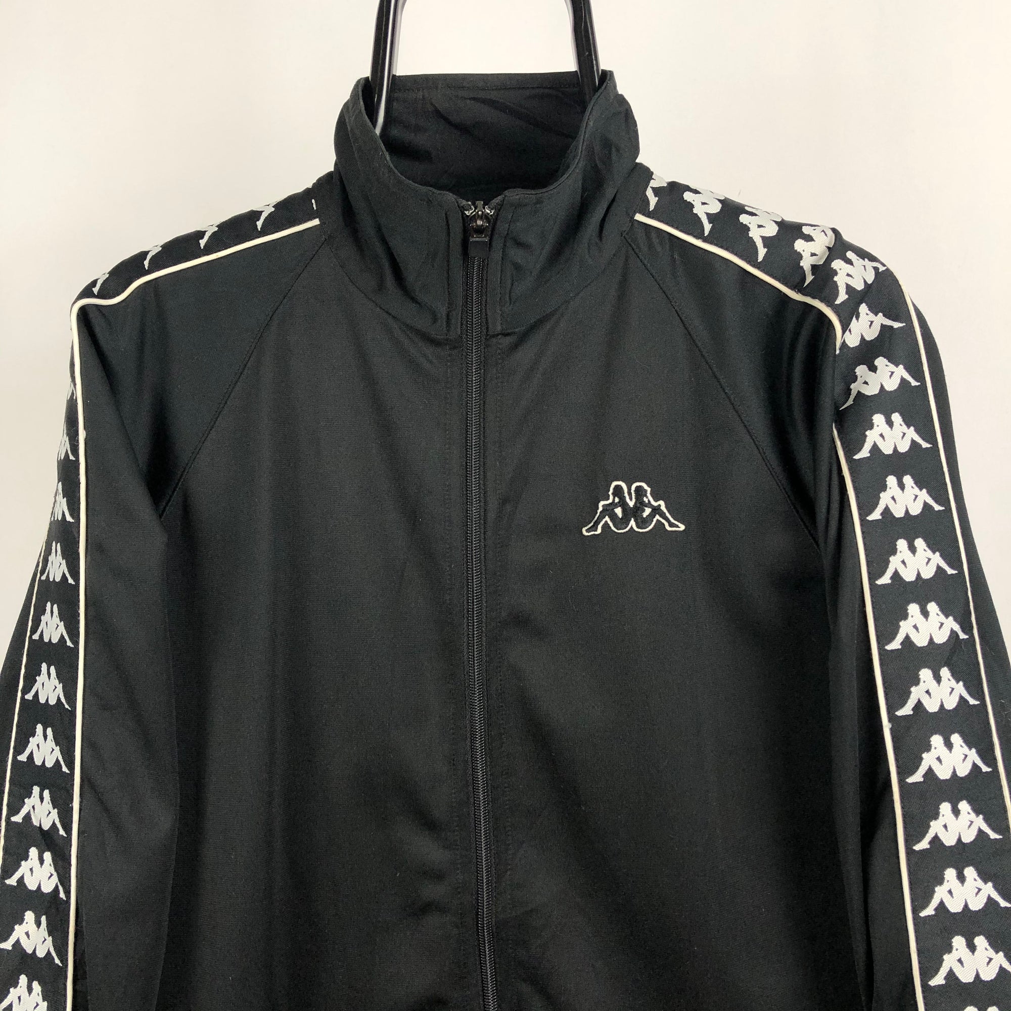 Vintage Kappa Track Jacket in Black/White - Men's Small/Women's Medium