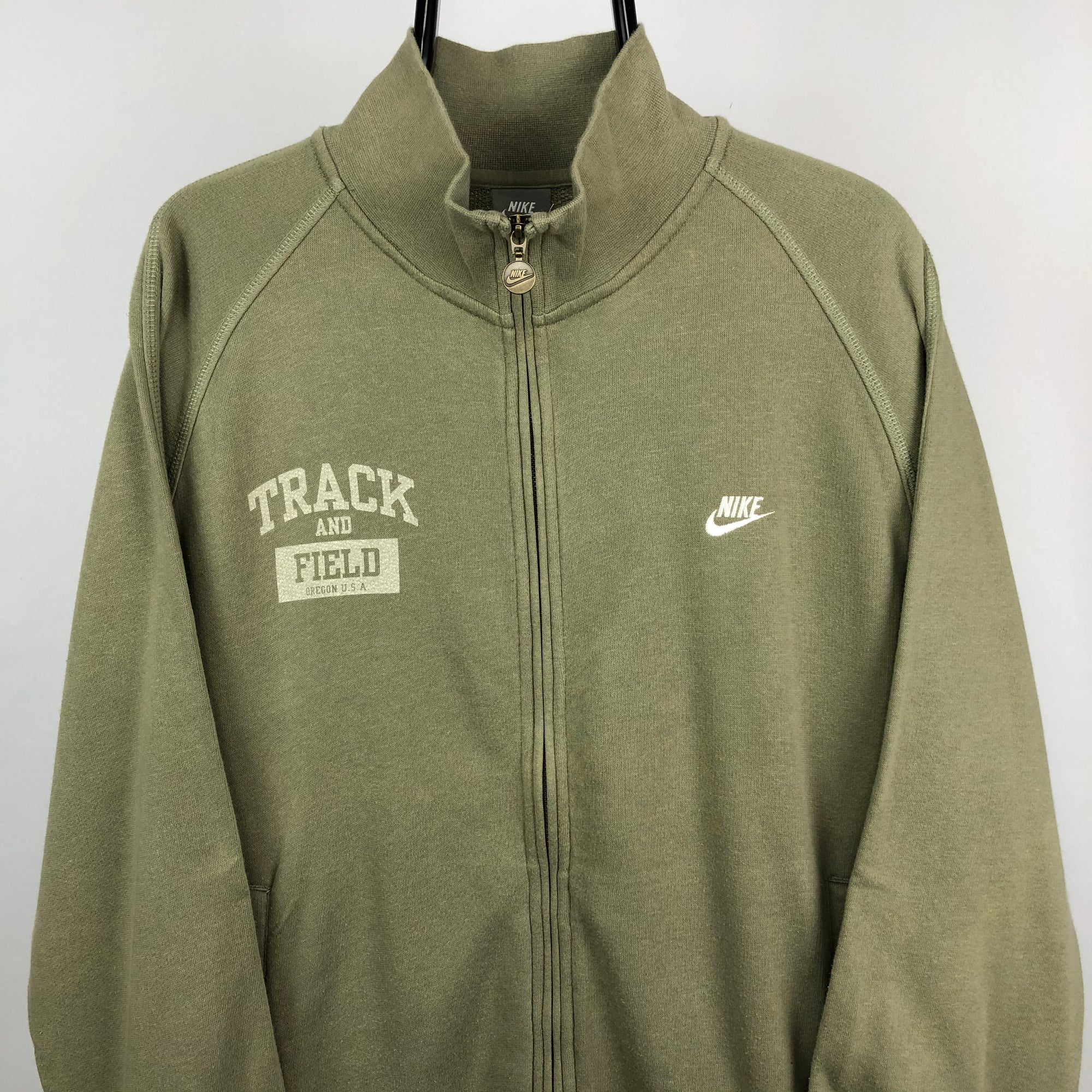 Nike Track & Field Zip Up Sweatshirt in Khaki - Men's XL/Women's XXL