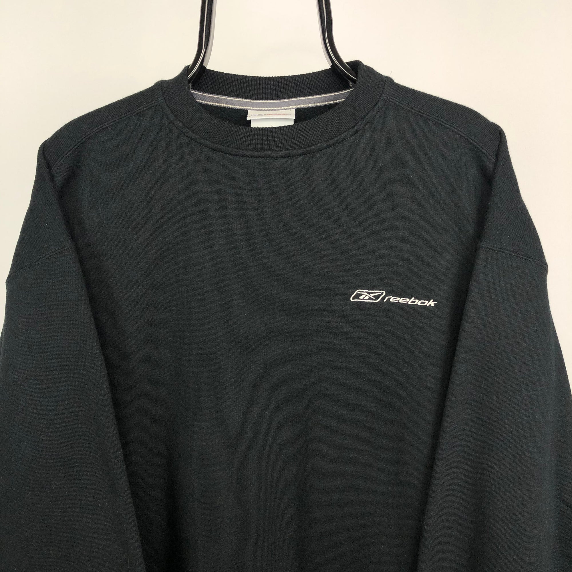 Vintage Reebok Embroidered Small Logo Sweatshirt in Black - Men's Large/Women's XL