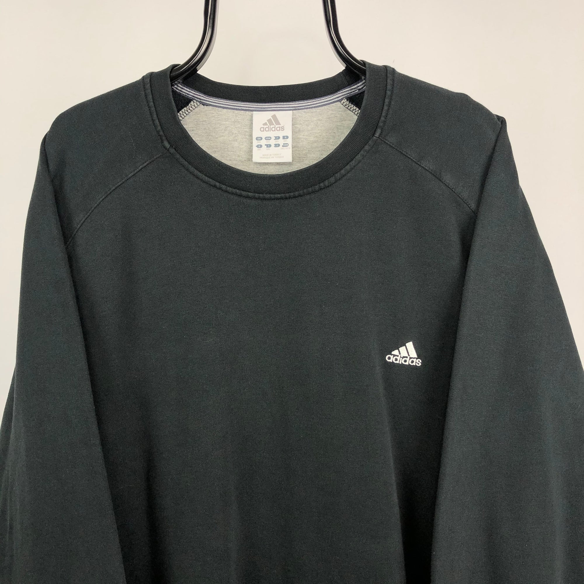 Vintage Adidas Embroidered Small Logo Sweatshirt in Black - Men's XXL/Women's XXXL