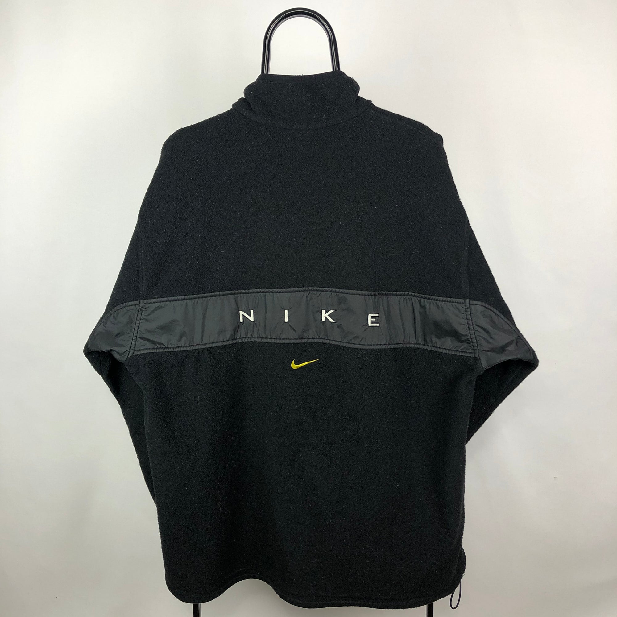 Vintage 90s Nike Spellout Fleece in Black/Gold - Men's Large/Women's XL
