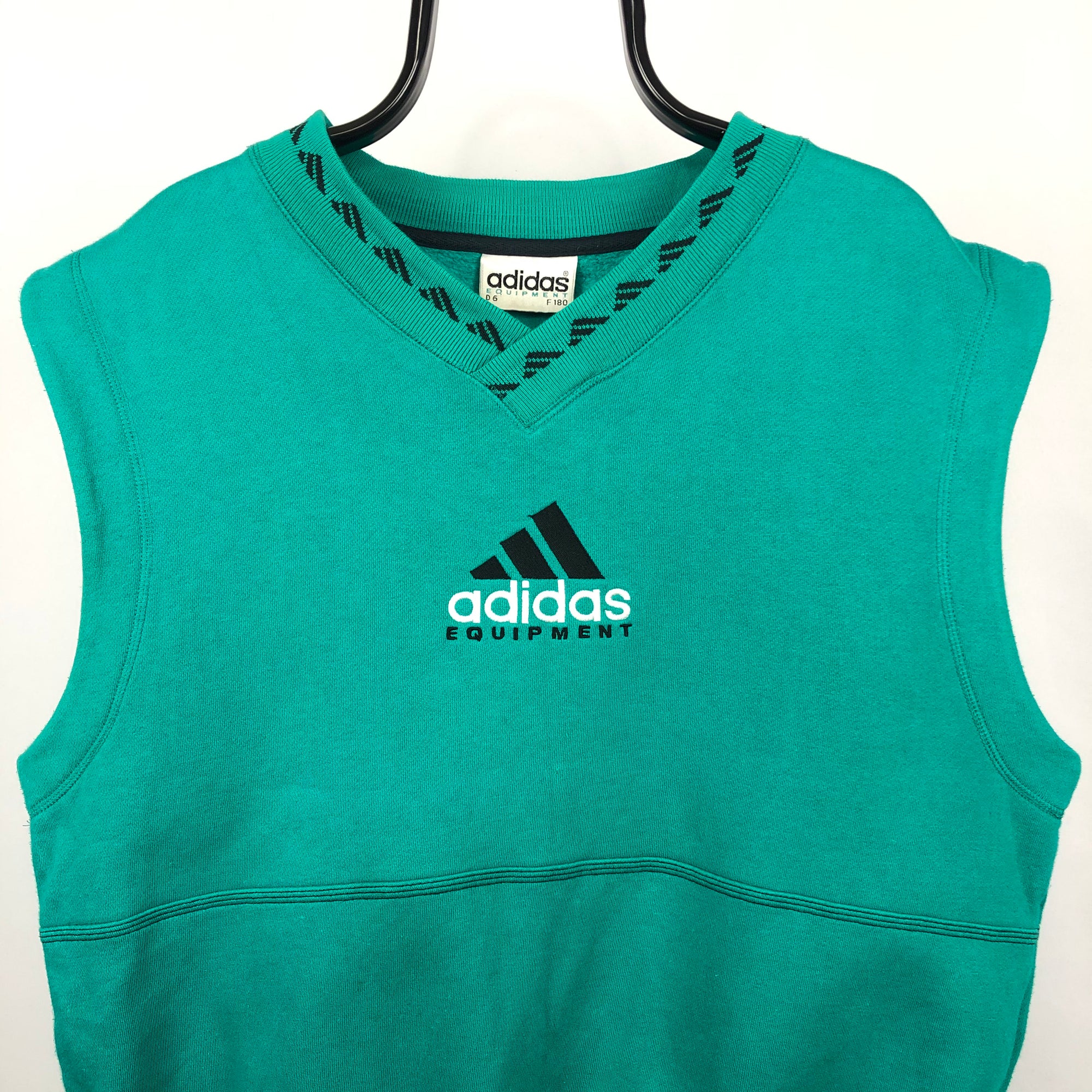 Vintage 90s Adidas Equipment Sweater Vest in Green - Men's Large/Women's XL