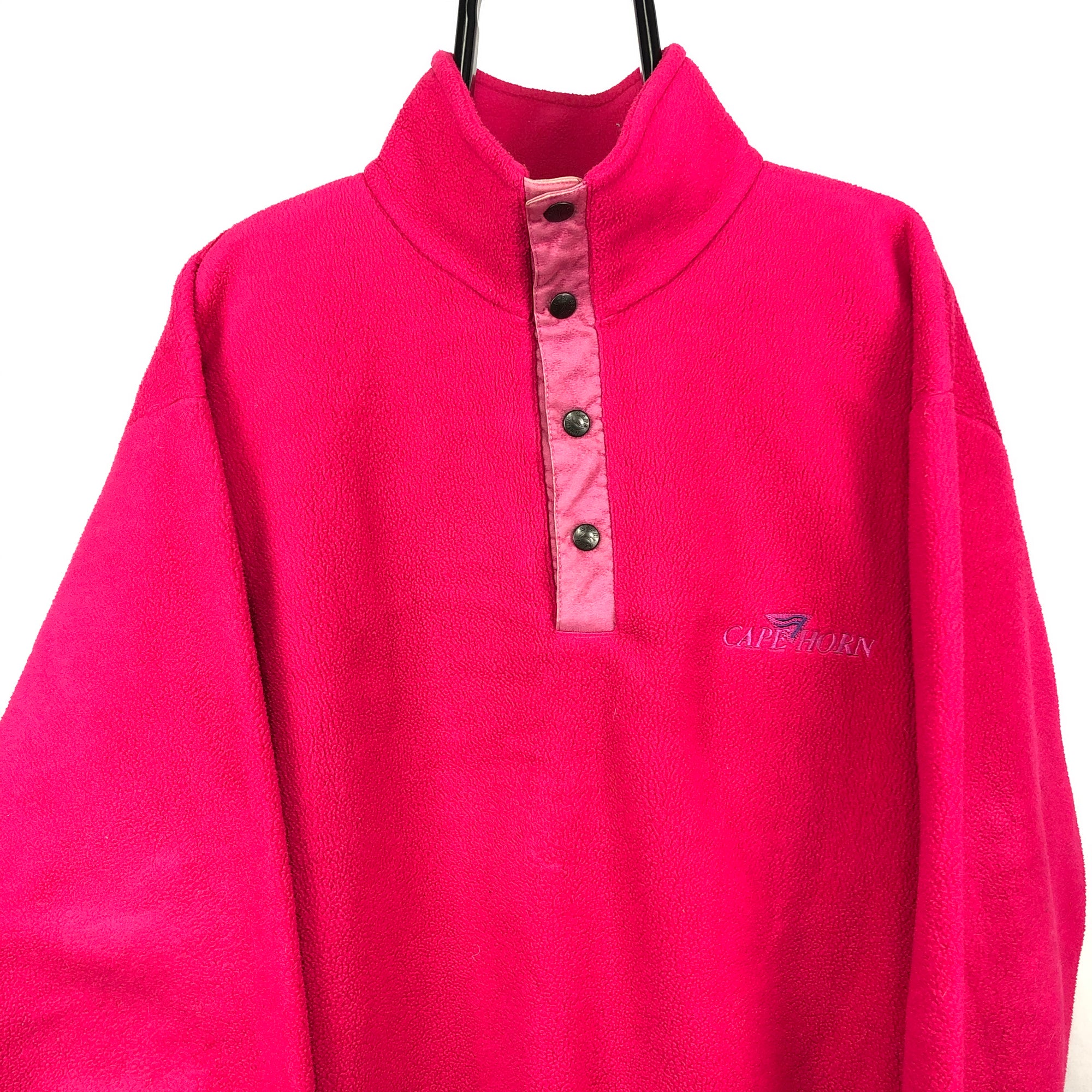 Vintage 'Cape Horn' Button Up Fleece in Hot Pink - Men's Large/Women's XL