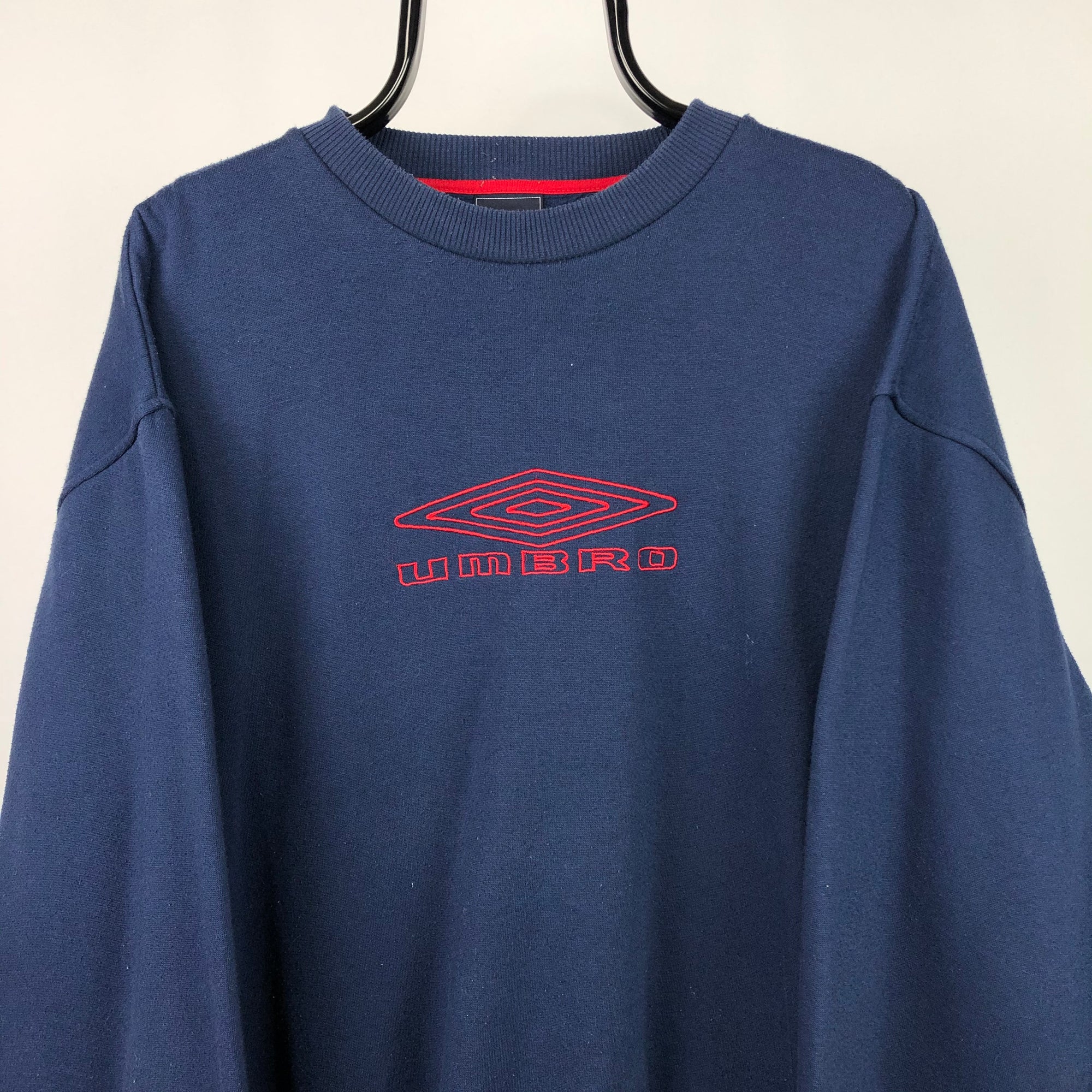 Vintage Umbro Spellout Sweatshirt in Navy - Men's XL/Women's XXL