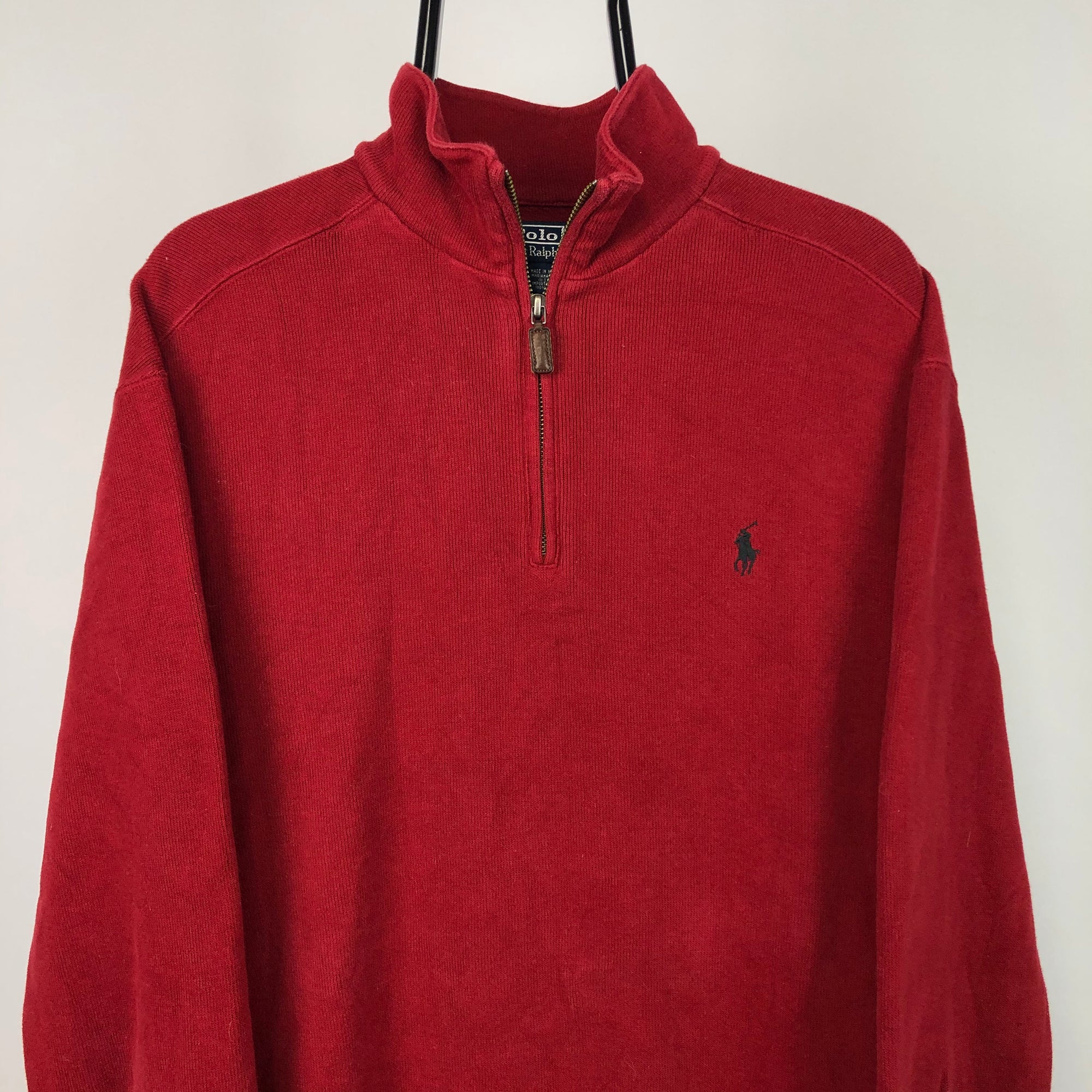 Polo Ralph Lauren 1/4 Zip Sweatshirt in Red - Men's Large/Women's XL