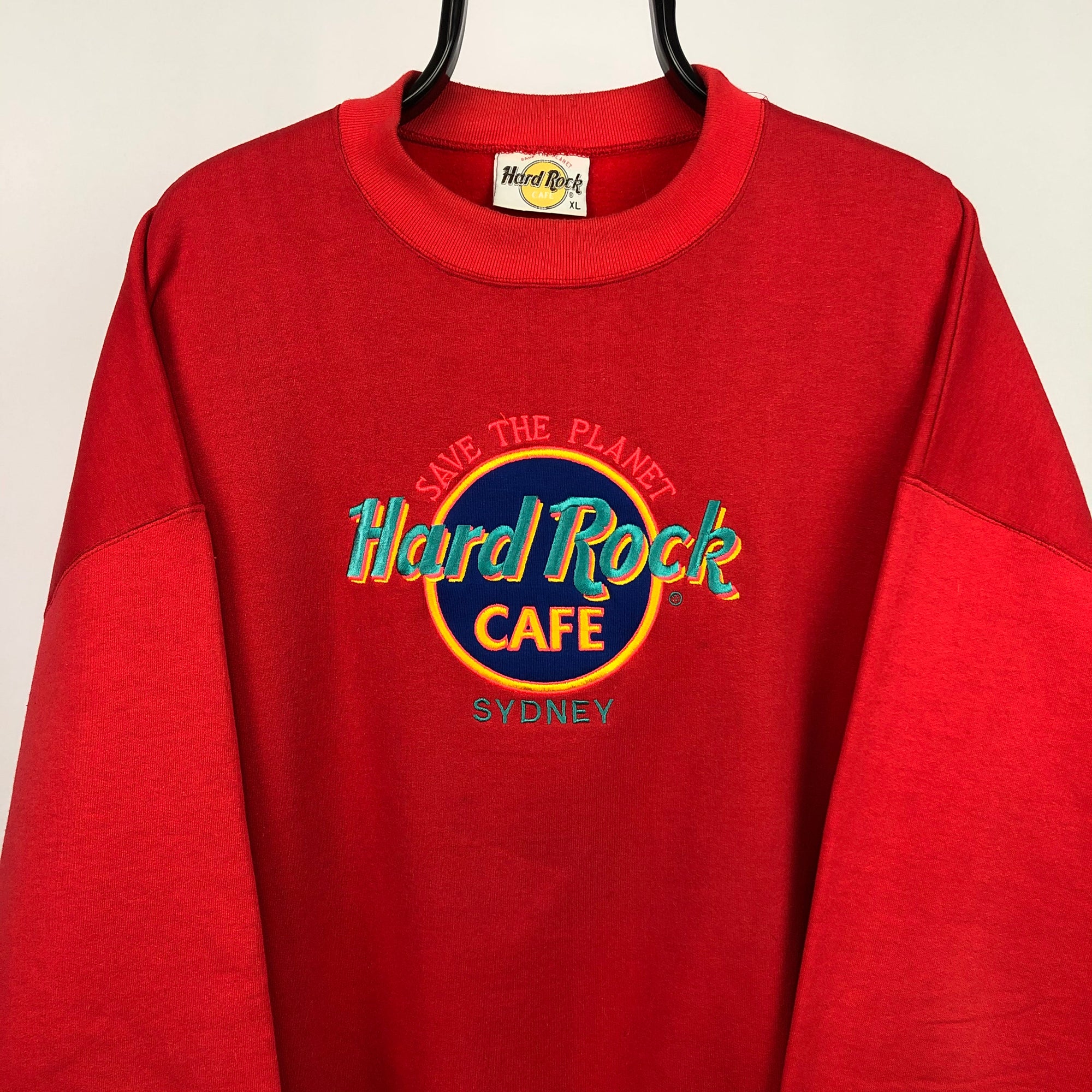 Vintage Hard Rock Cafe Sydney Sweatshirt in Red - Men's XL/Women's XXL