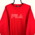 Vintage Fila Spellout Sweatshirt in Red/White - Men's Large/Women's XL