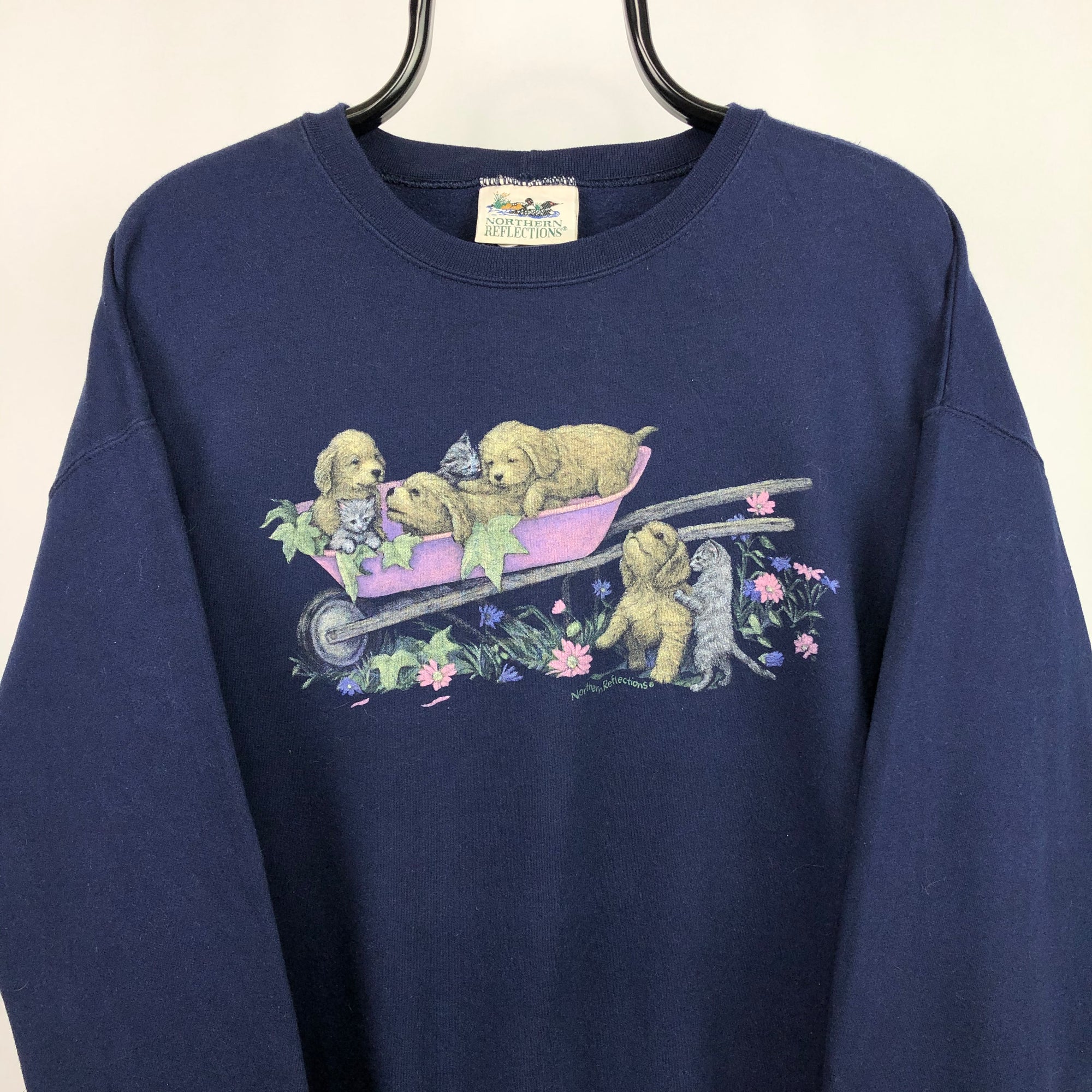 Vintage 90s Puppies & Kittens Sweatshirt - Men's Large/Women's XL