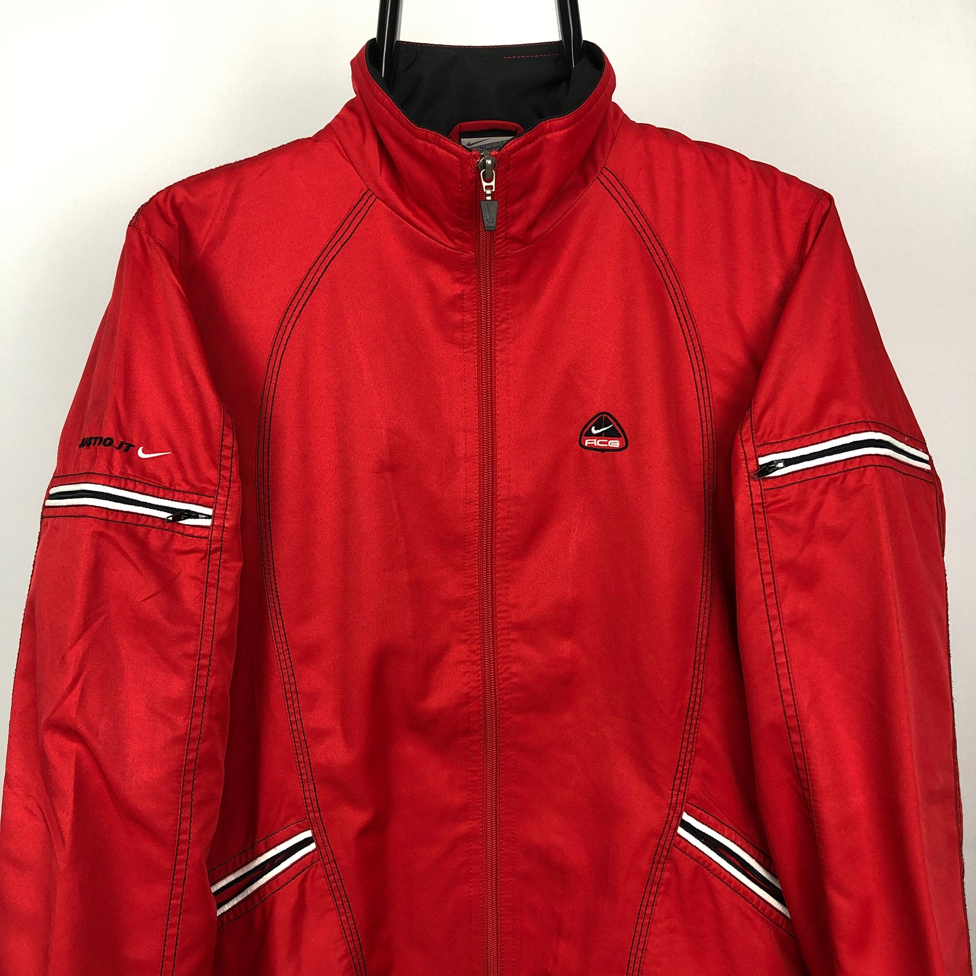Vintage Nike ACG Track Jacket in Red - Men's Small/Women's Medium