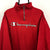 Vintage Champion Spellout 1/4 Zip Sweatshirt in Red - Men's Large/Women's XL