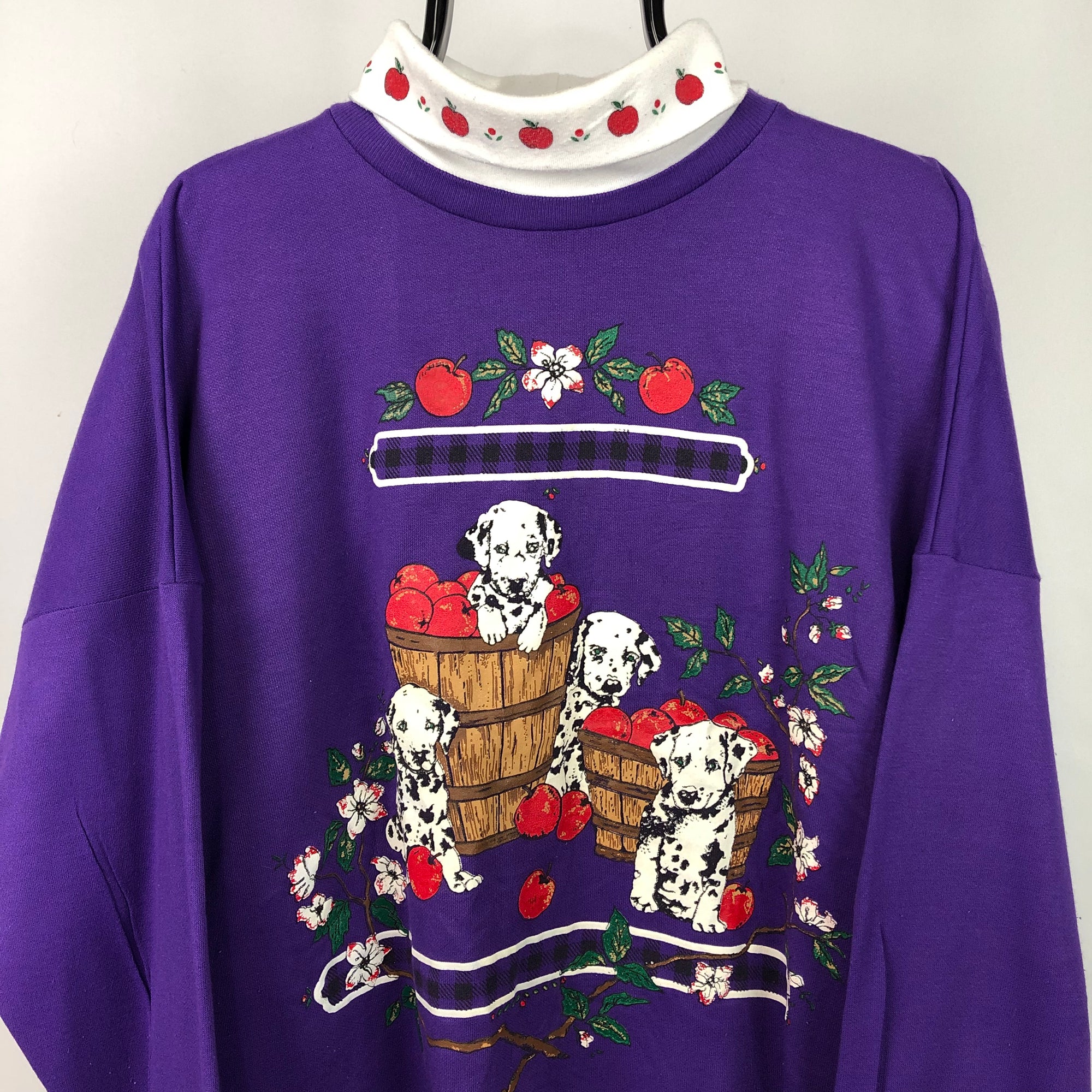 Vintage Dalmatians Sweatshirt in Purple - Men's XL/Women's XXL