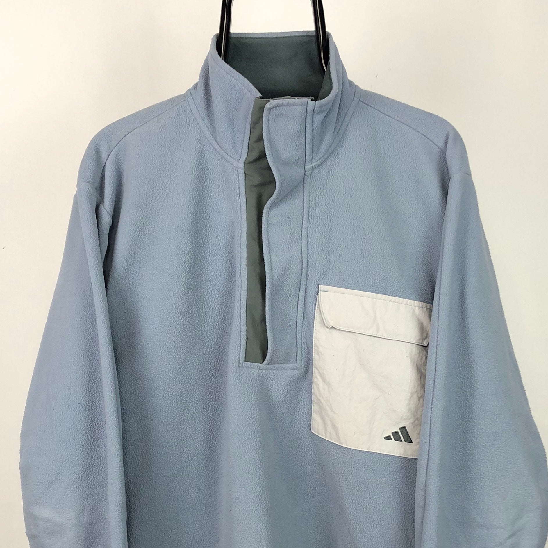 Vintage 90s Adidas Equipment Fleece in Baby Blue - Men's Medium/Women's Large