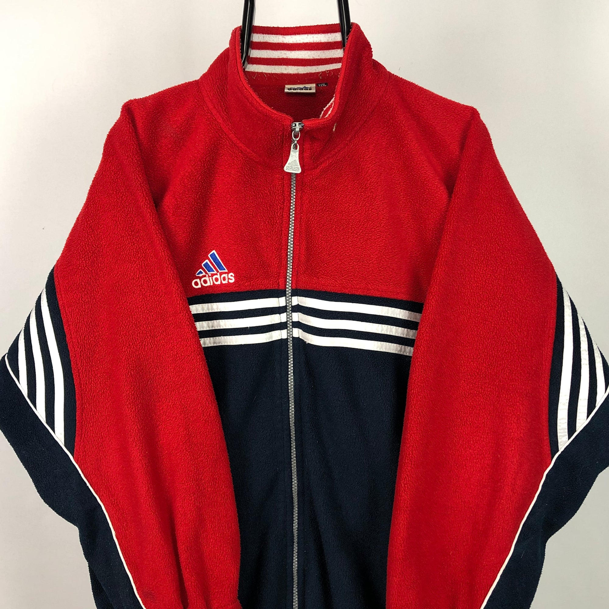 Vintage 90s Adidas Fleece in Red/Navy/White - Men's XL/Women's XXL