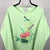 Vintage Dragonflies Print Sweatshirt in Lime Green - Men's Small/Women's Medium