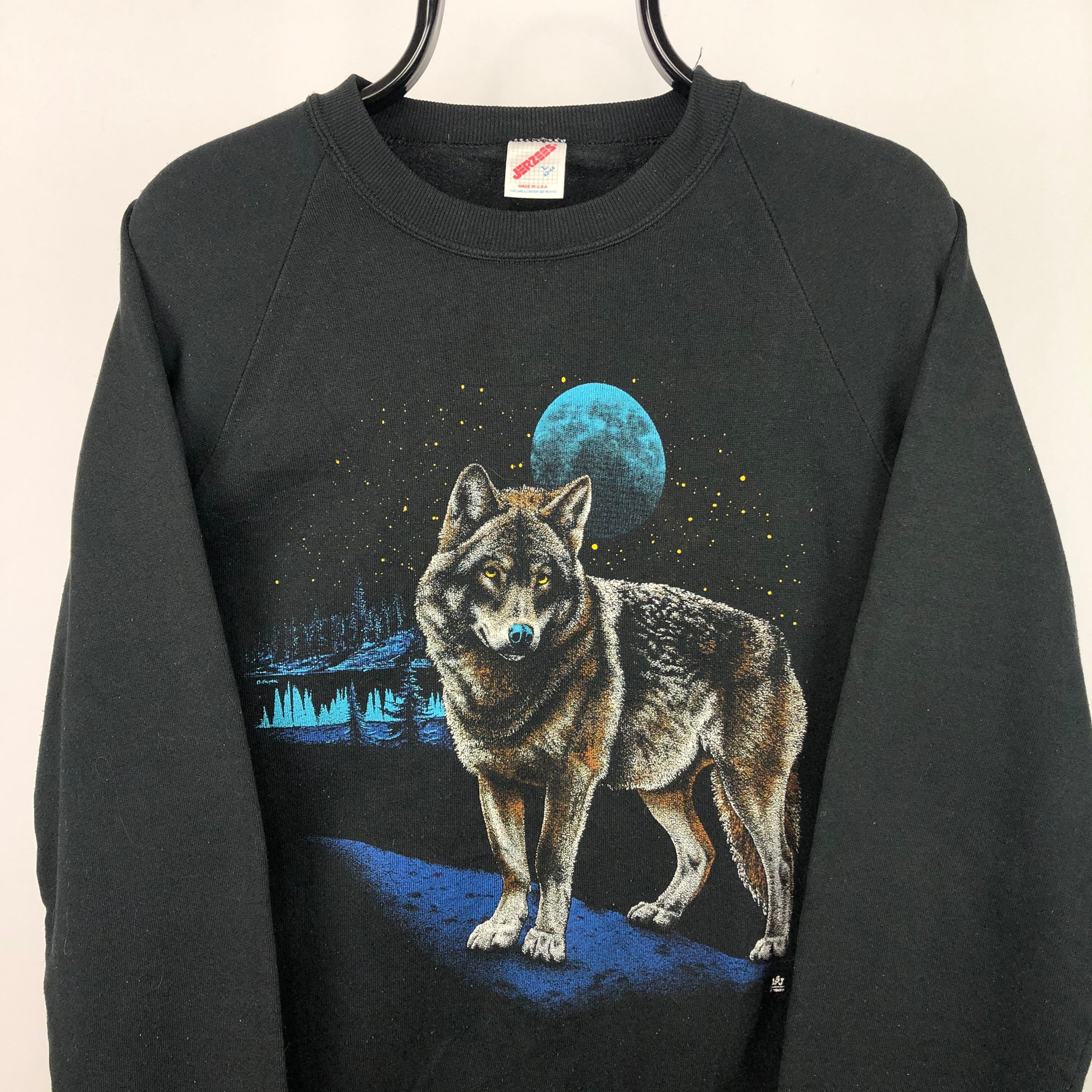 Vintage 90s Wolf Print Sweatshirt - Men's Medium/Women's Large