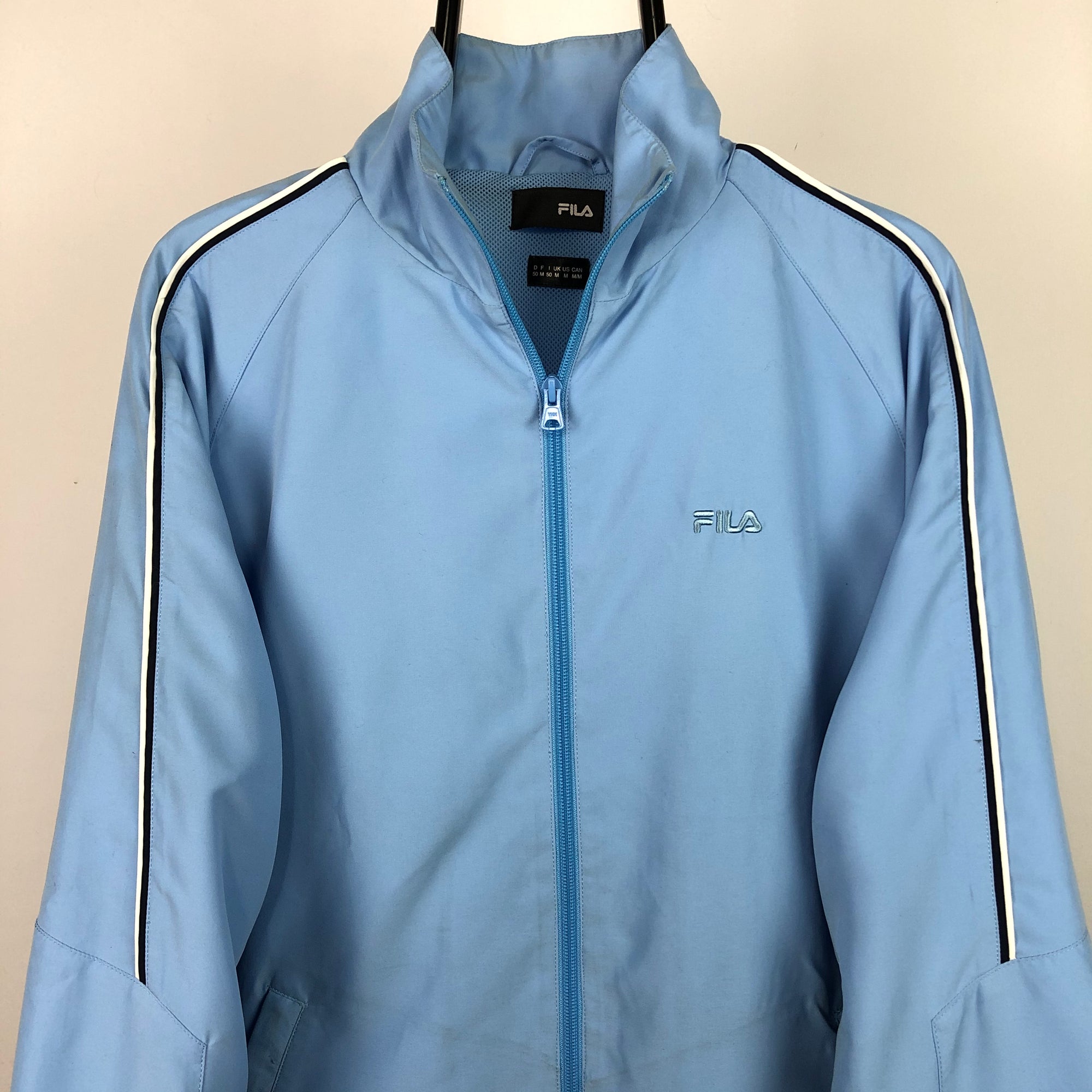 Vintage Fila Track Jacket in Baby Blue - Men's Medium/Women's Large