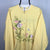 Vintage Animals & Flowers 1/4 Zip Sweatshirt in Lemon Yellow - Men's Large/Women's XL