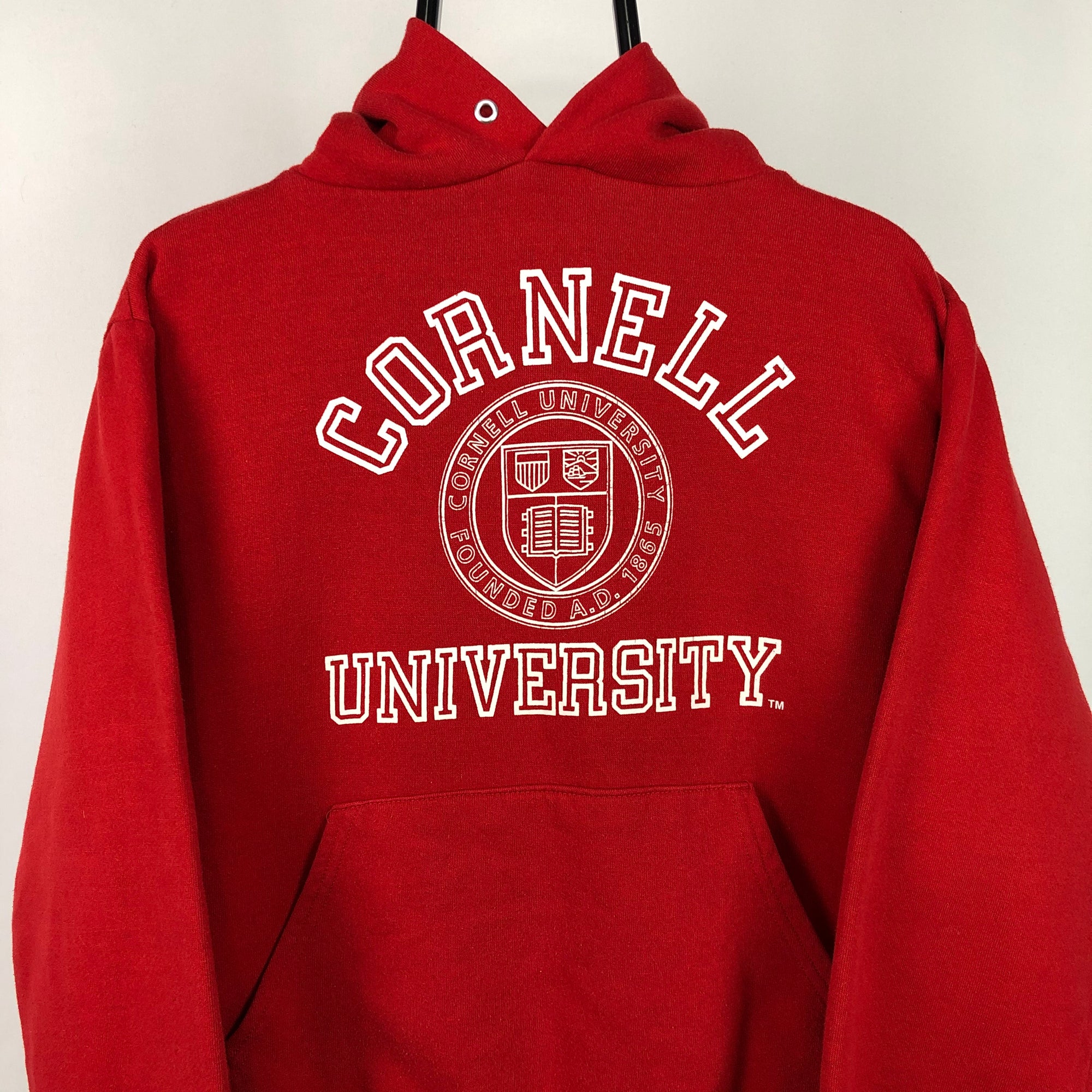 Vintage Cornell University Hoodie in Red - Men's Small/Women's Medium
