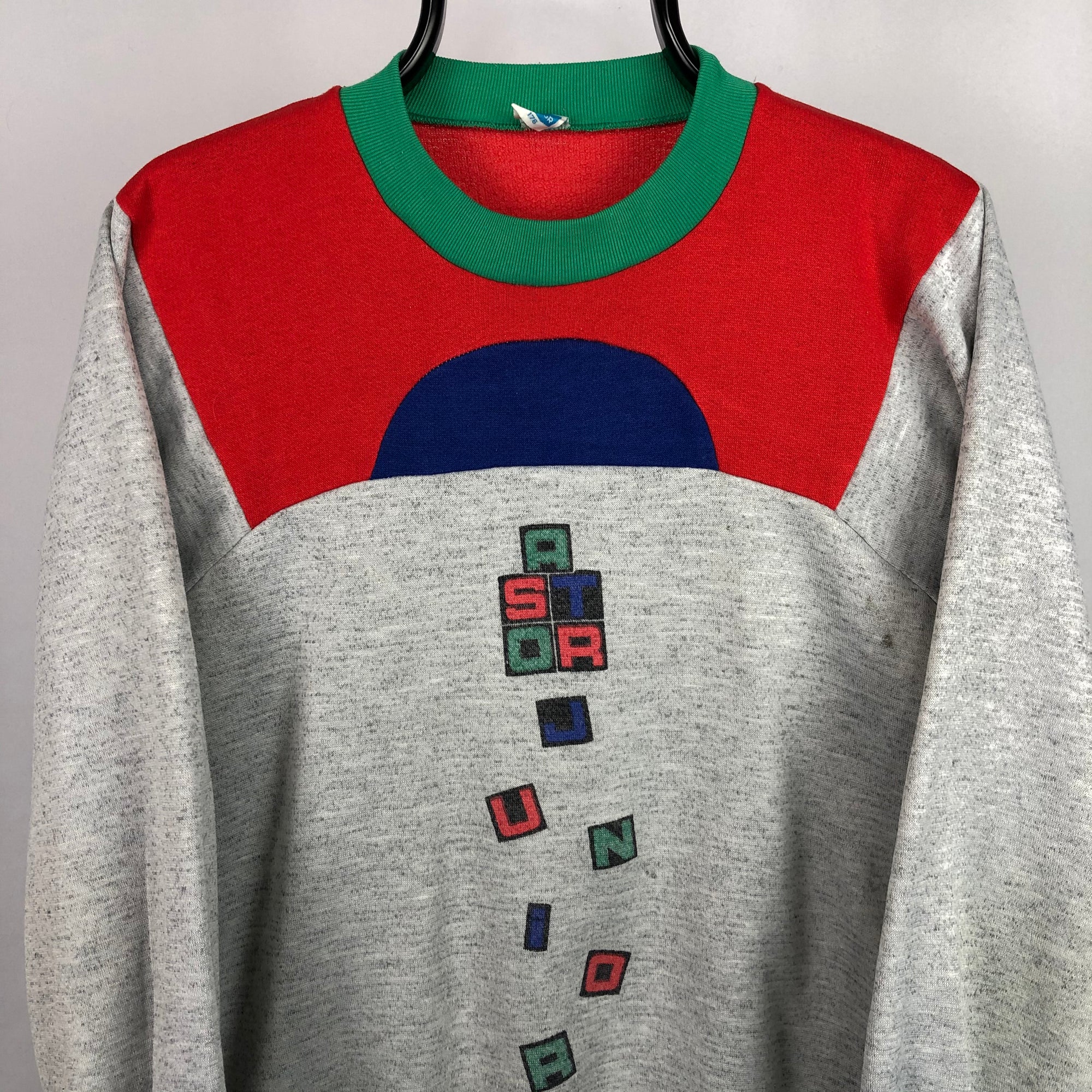 Vintage 80s Astor Tetris Style Sweatshirt - Men's Medium/Women's Large