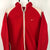 Vintage 90s Nike Zip Hoodie in Red/Beige - Men's Small/Women's Medium