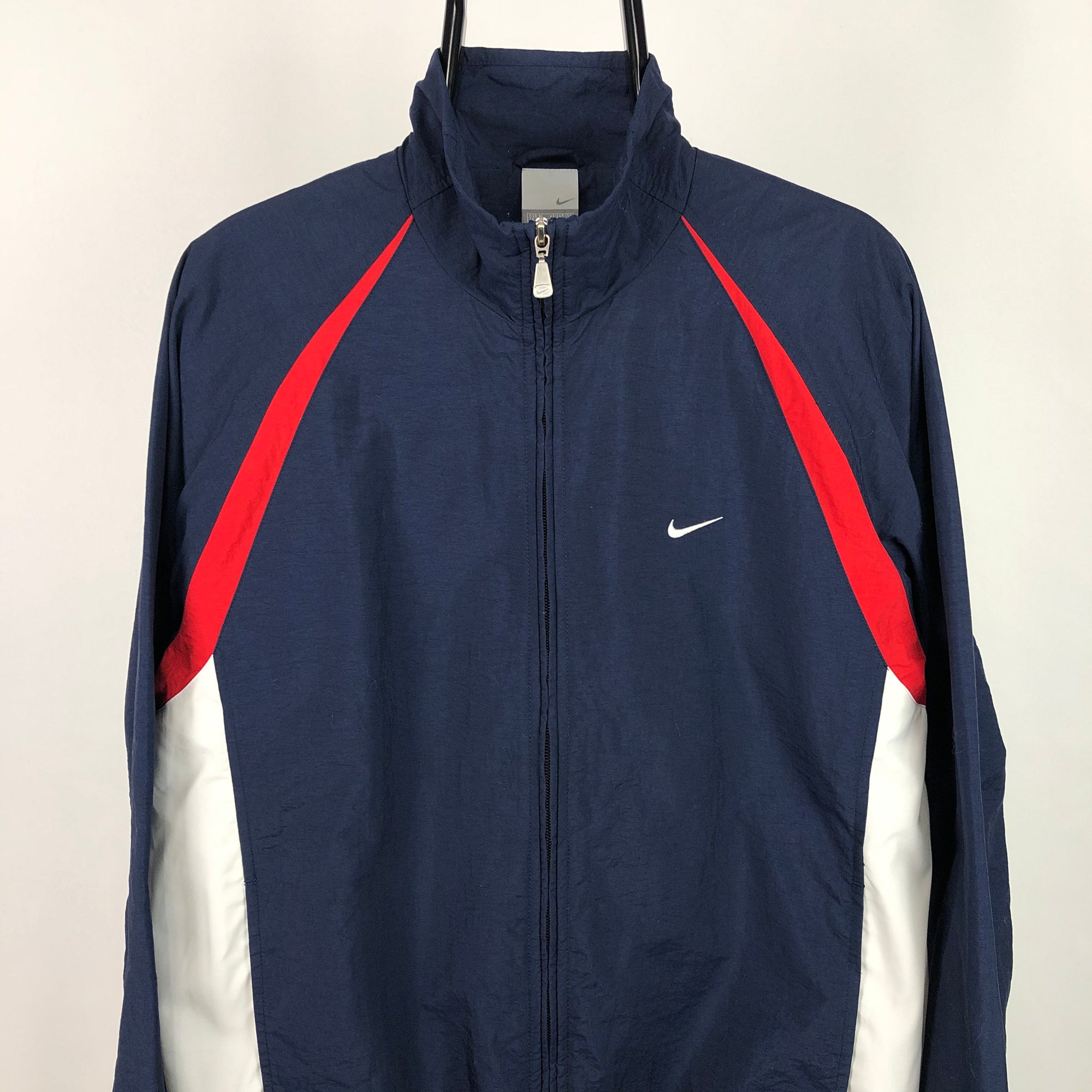 Vintage Nike Track Jacket in Navy/Red/White - Men's Medium/Women's Large