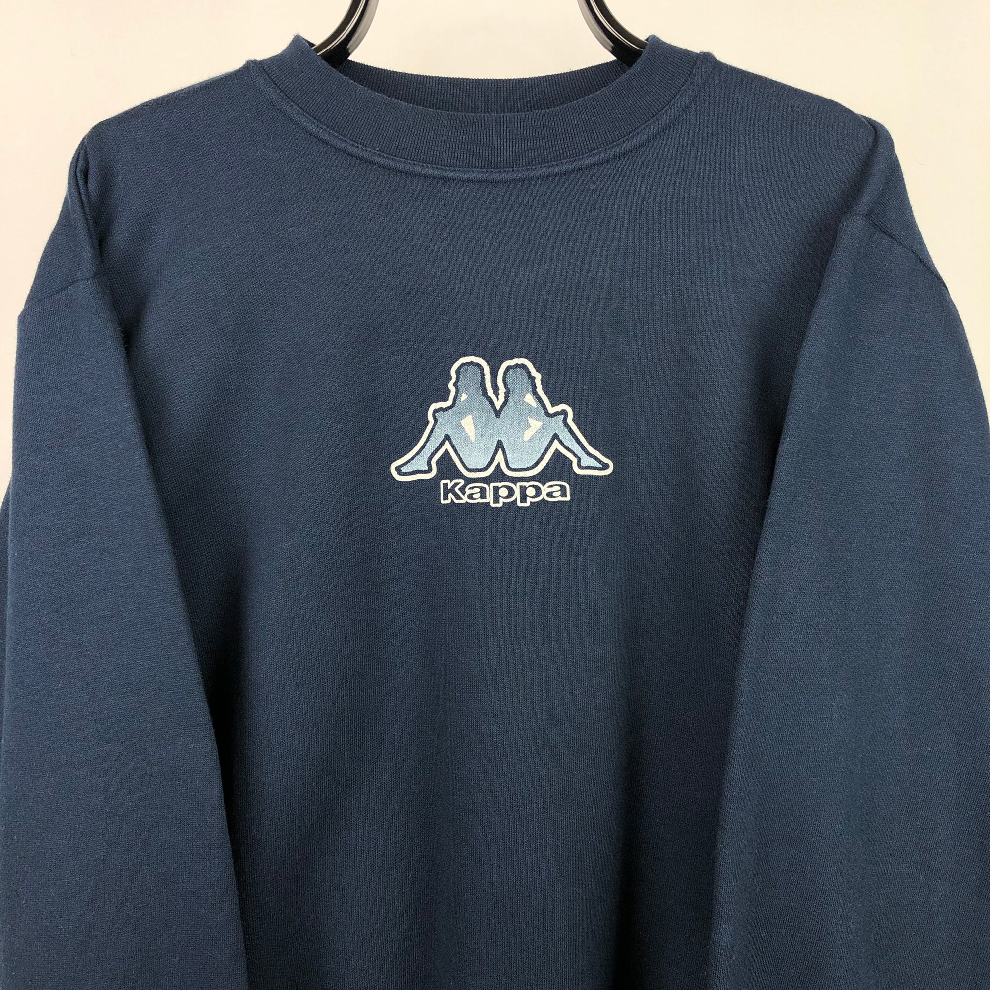 Vintage Kappa Centre Logo Sweatshirt in Navy - Men's Medium/Women's Large