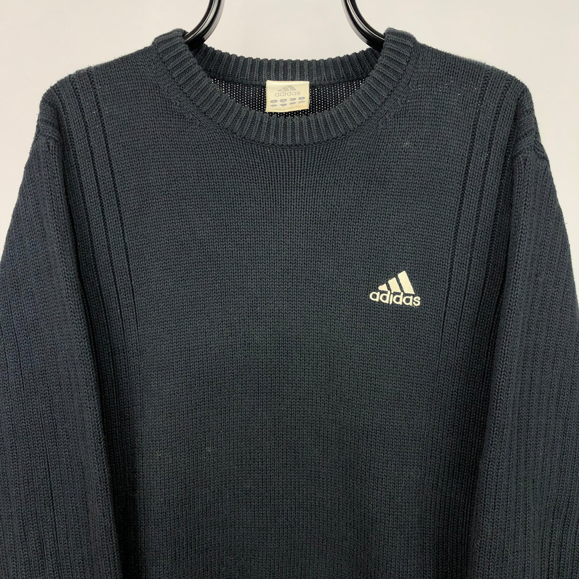 Vintage Adidas Knit Sweater in Black - Men's Medium/Women's Large