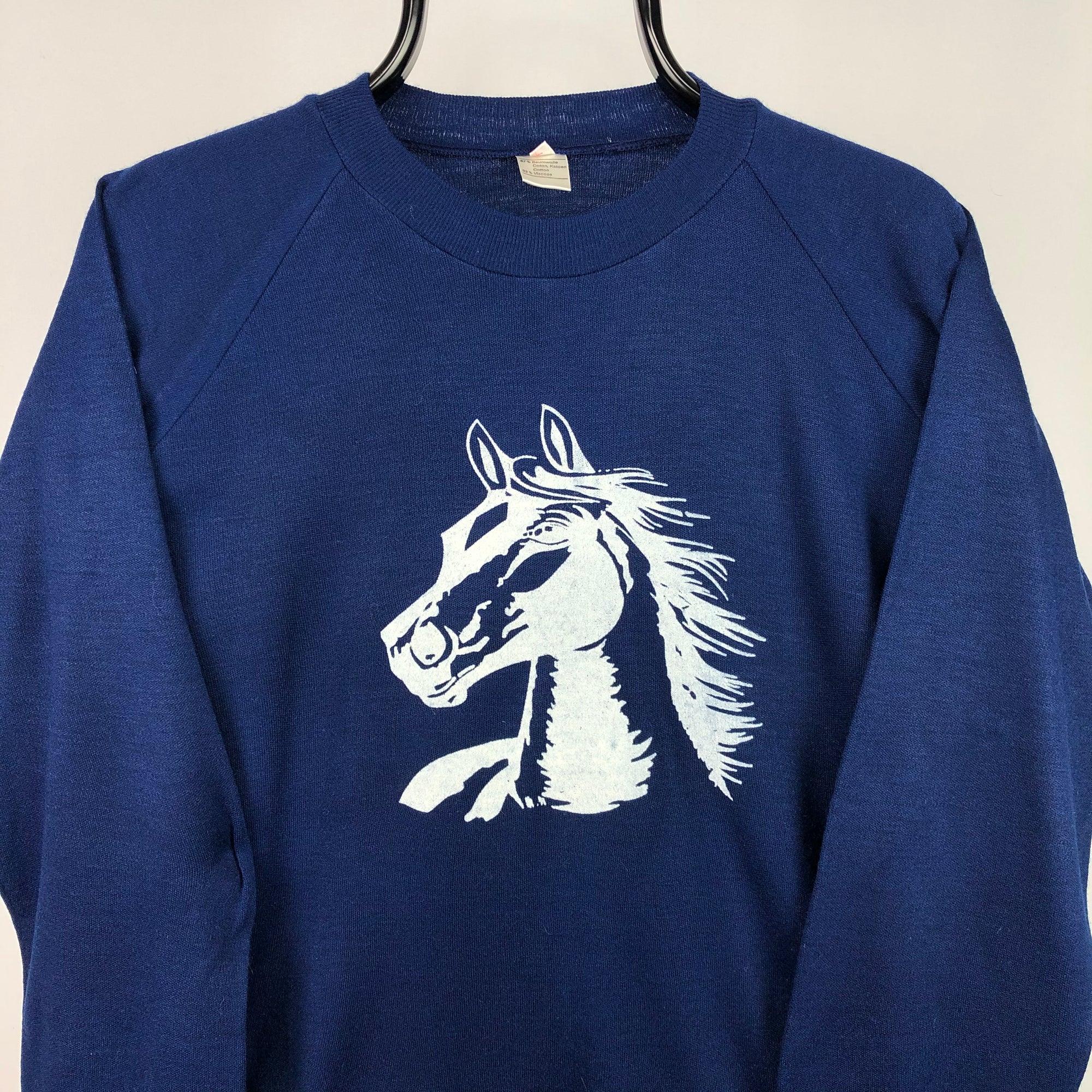 Vintage 90s Horse Print Sweatshirt - Men's Small/Women's Medium